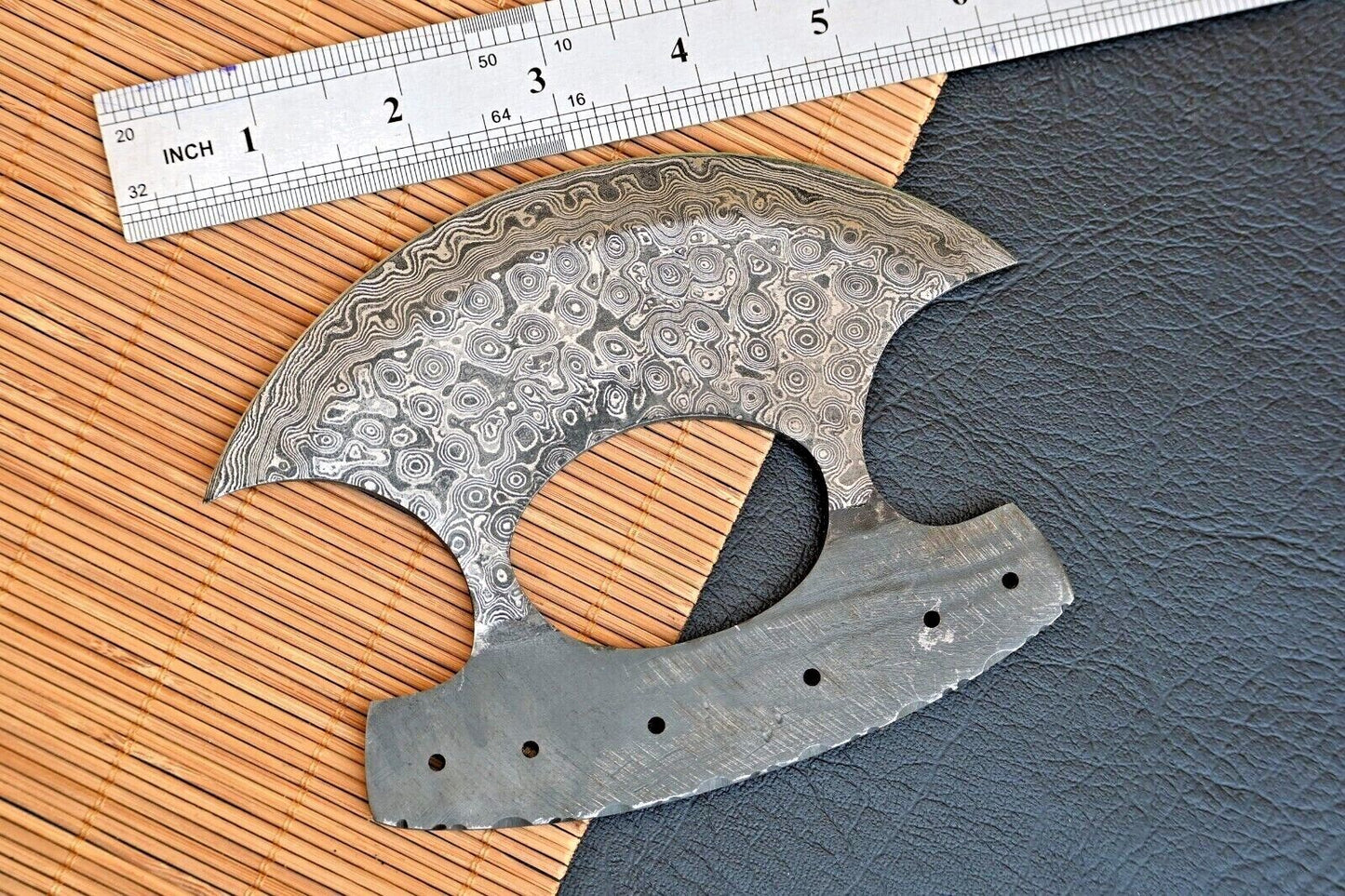 CUSTOM HANDMADE FORGED DAMASCUS STEEL CHEF KNIVE ULU KNIFE BLANK BLADE 2516