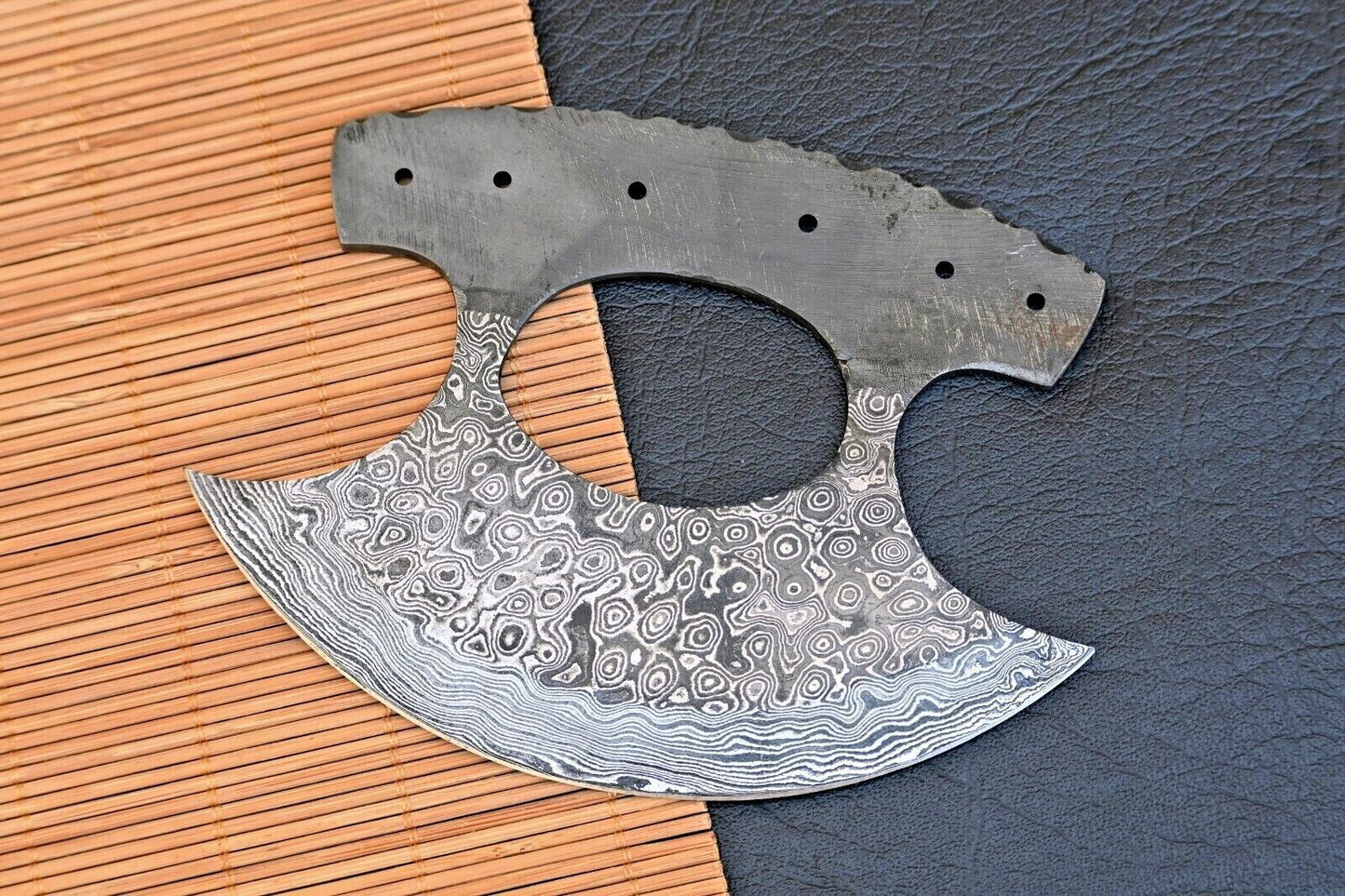 CUSTOM HANDMADE FORGED DAMASCUS STEEL CHEF KNIVE ULU KNIFE BLANK BLADE 2516