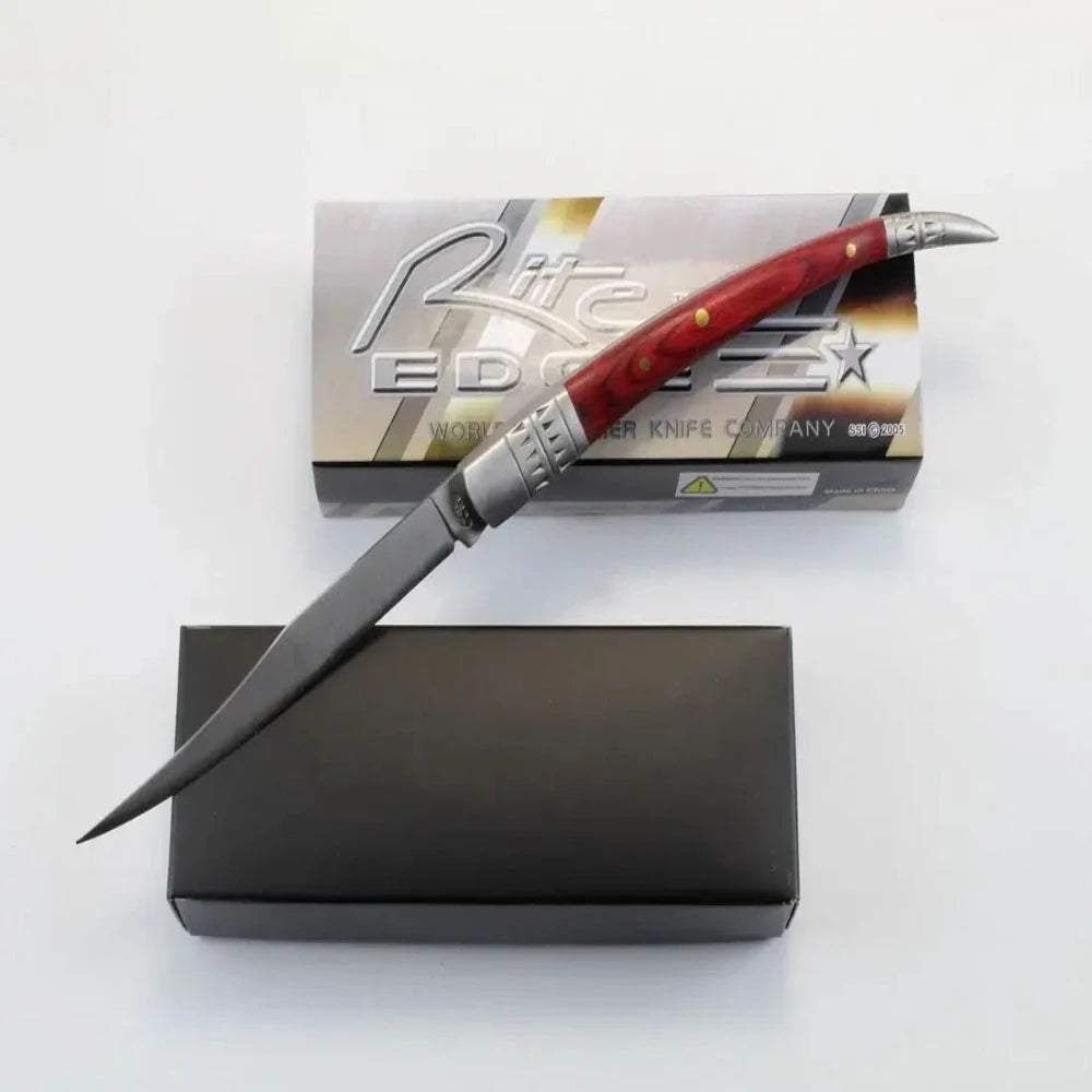 Folding Pocket Knife with Wood Handle
