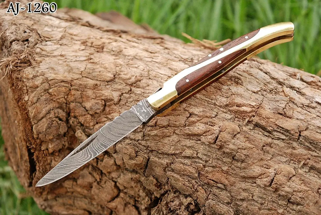 Forged Damascus Folding Pocket Knife for EDC