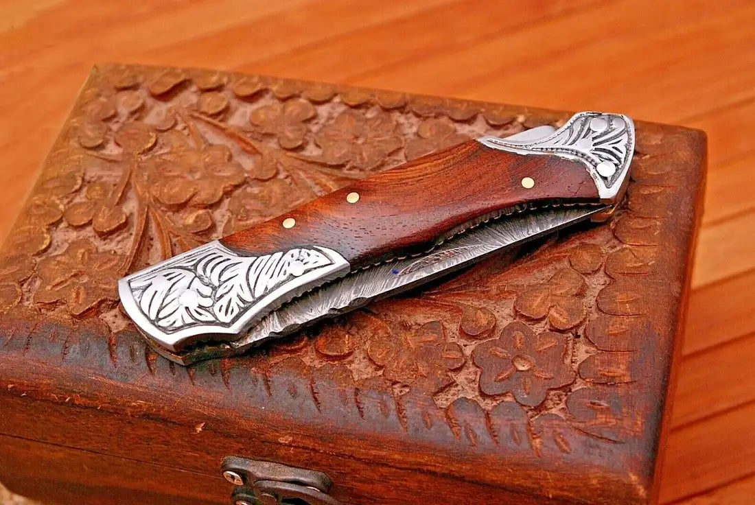 Handmade Damascus Folding Pocket Knife for Chefs