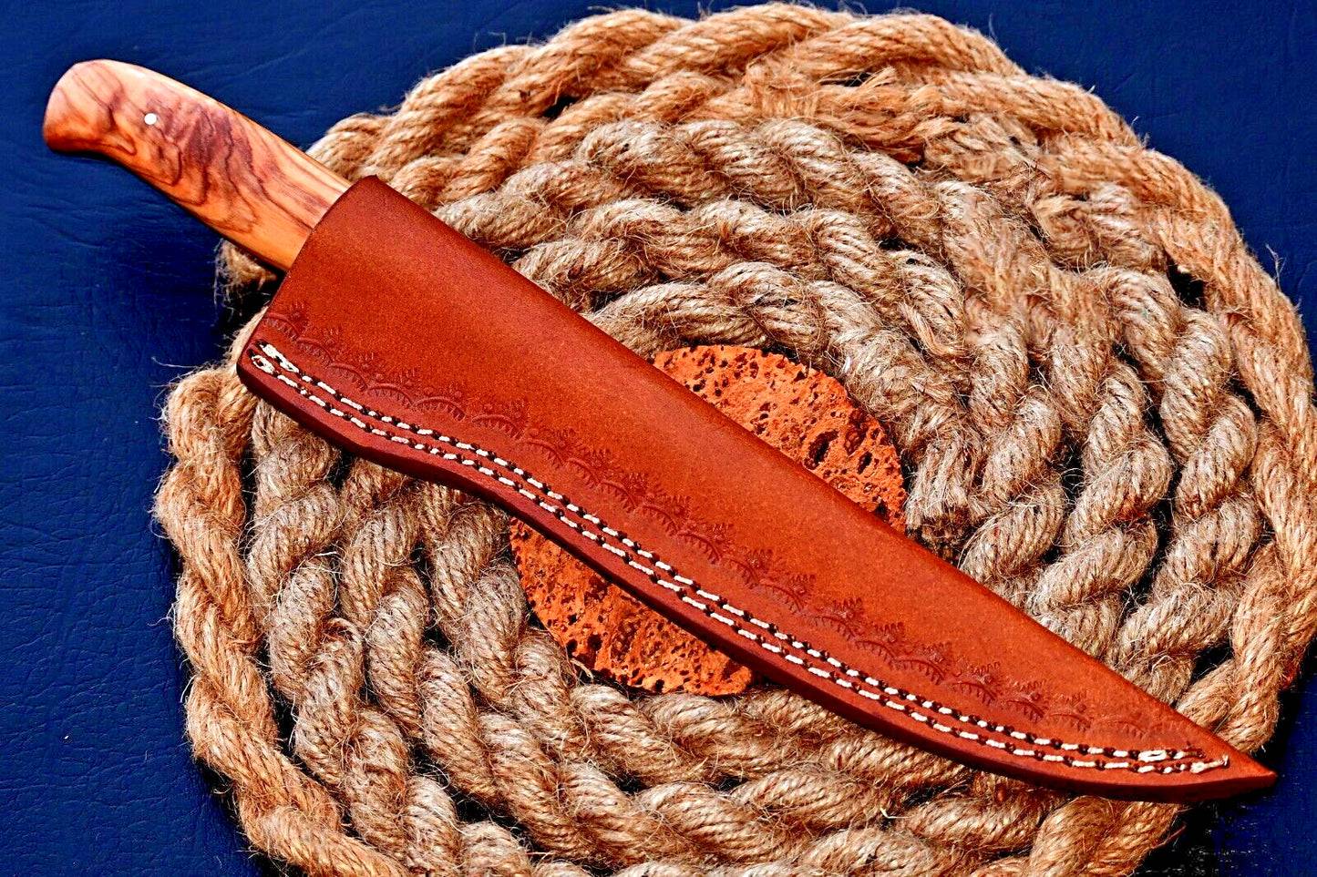 Handmade Damascus Steel Fish Fillet Knife for Kitchen or Hunting