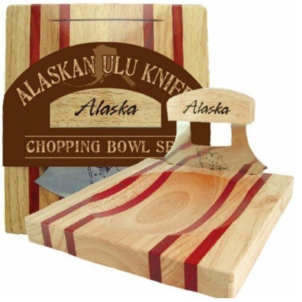 New Alaska Ulu Knife and Chopping Bowl Set