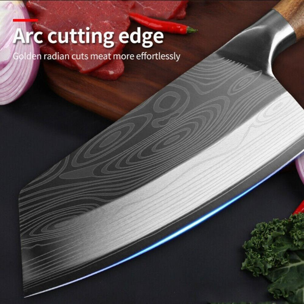 Asian Cleaver Kitchen Knife with Stainless Steel Blade