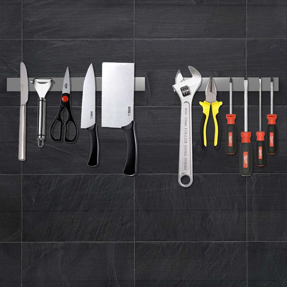 Extra Strong Magnetic Knife Bar, Stainless Steel