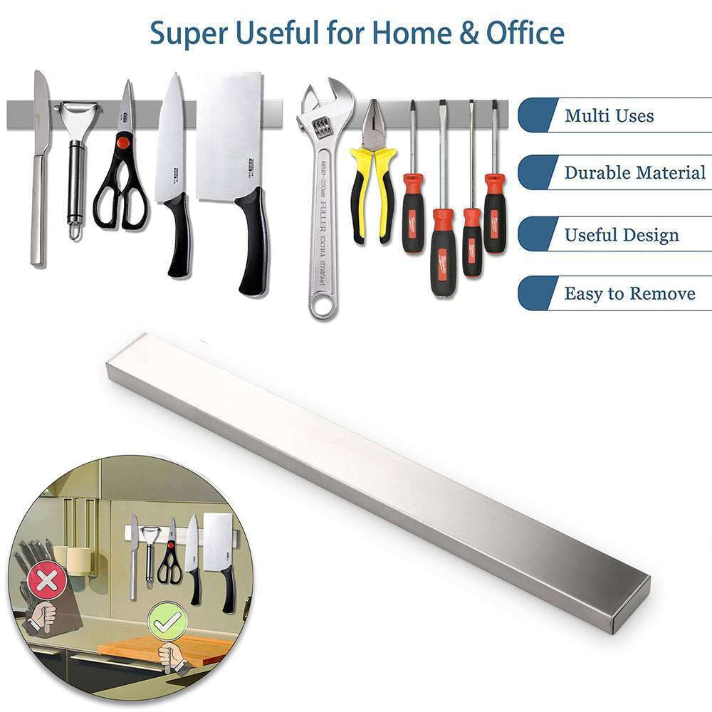 Extra Strong Magnetic Knife Bar, Stainless Steel