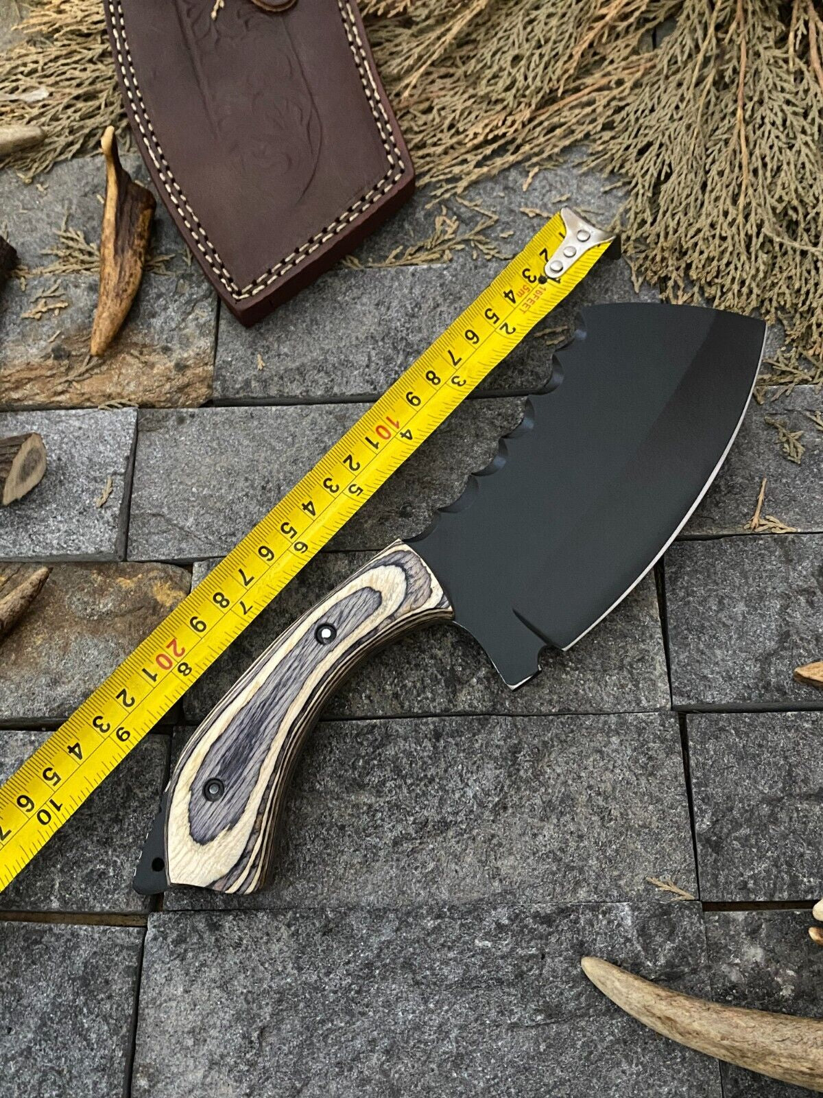 Multipurpose Hand Forged Chef Knife with Cleaver Design and Sheath