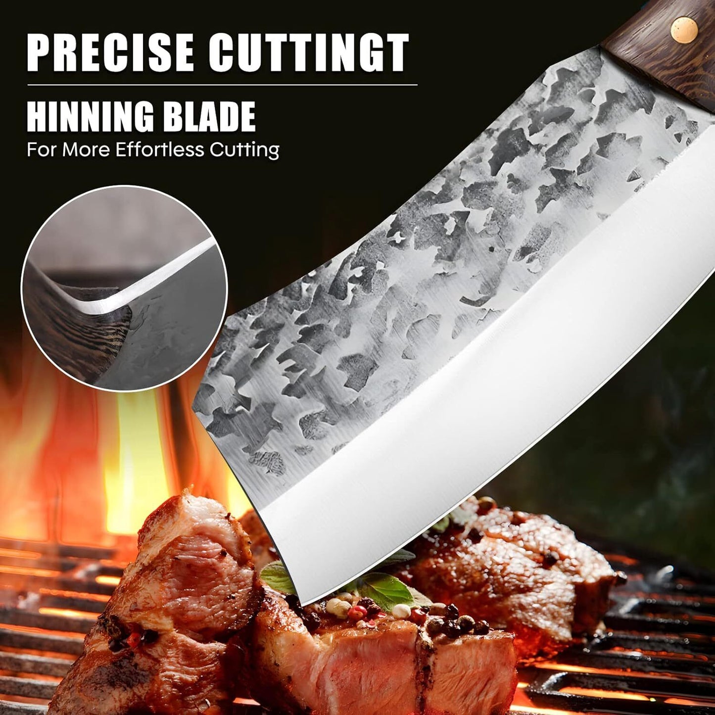 Forged Chef Cleaver Knife for Bone and Meat Cutting