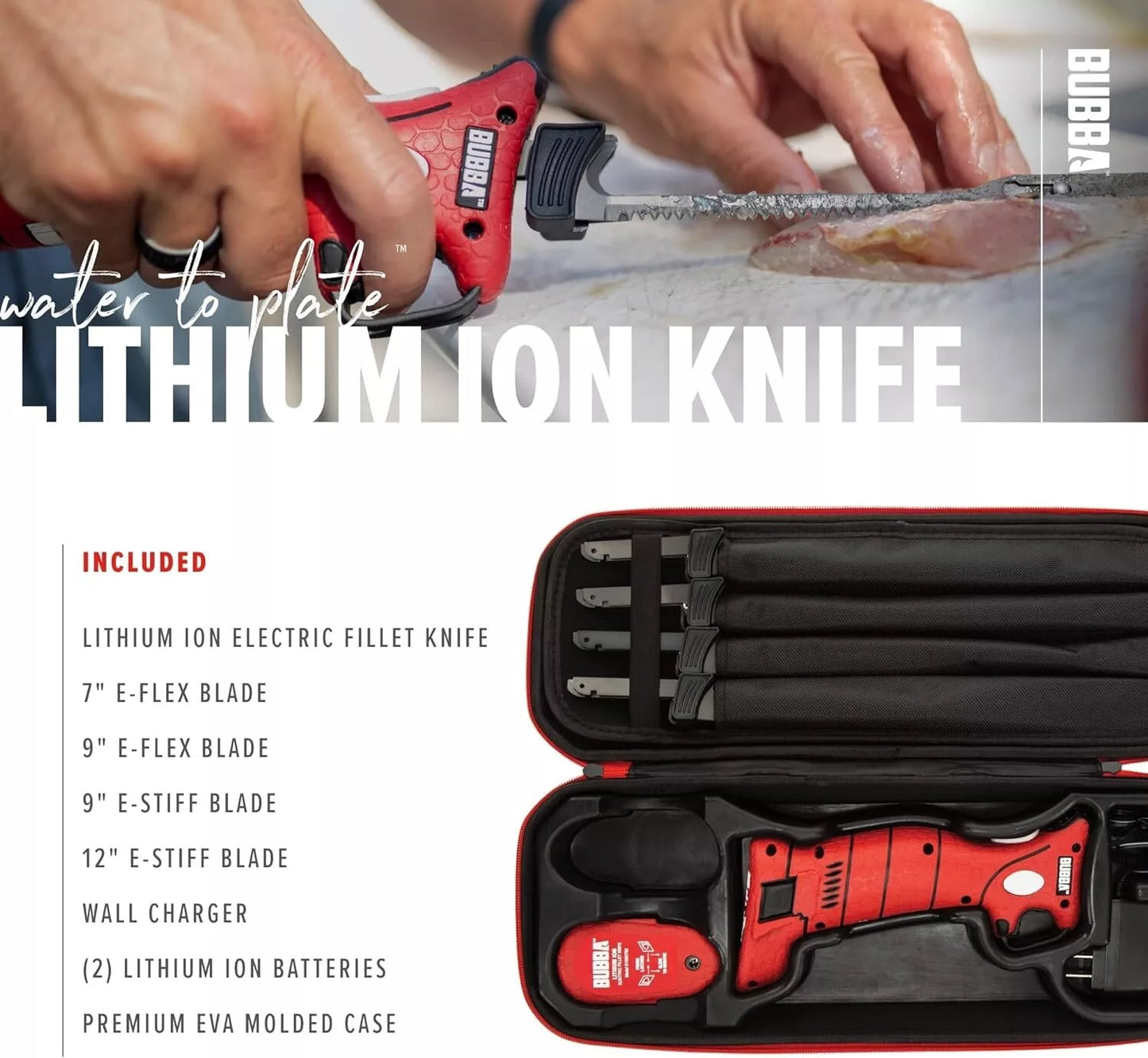 Bubba 1-Set Lithium Ion Electric Fillet Knife with Stainless Steel Blade (Model 1095705)