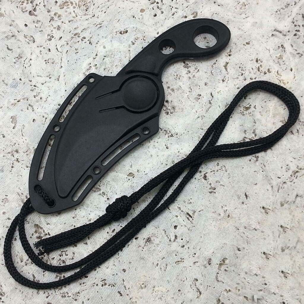 Tactical Black Karambit Knife - Claw Neck Knife with Sheath