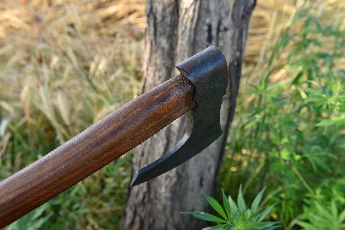 Viking Battle Axe with Hand-Forged Carbon Steel Blade