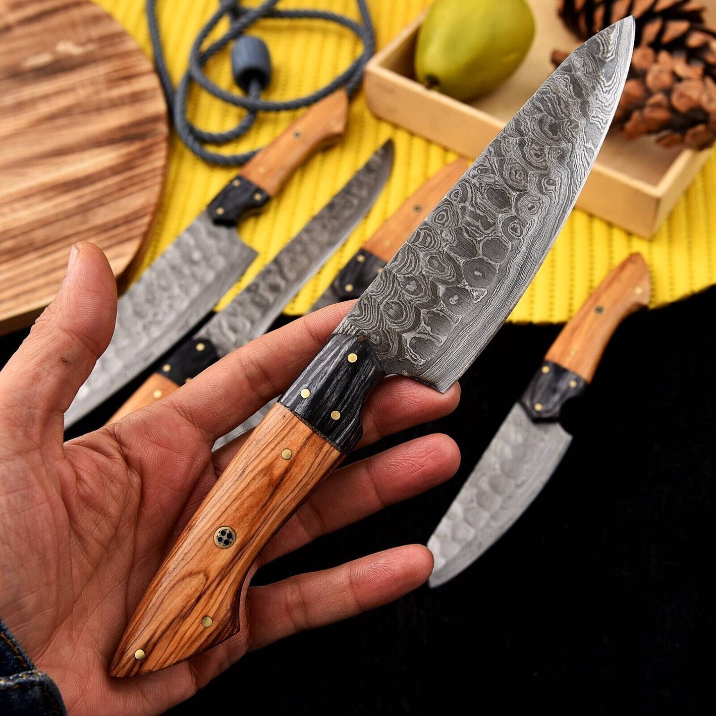 Handmade Damascus Steel Chef Knife Set