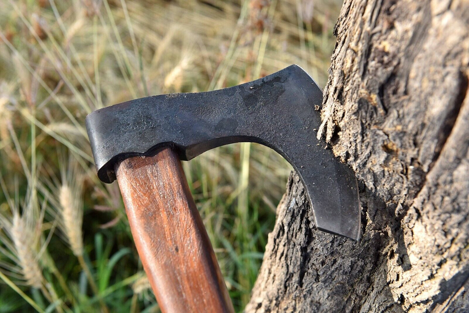 Viking Battle Axe with Hand-Forged Carbon Steel Blade