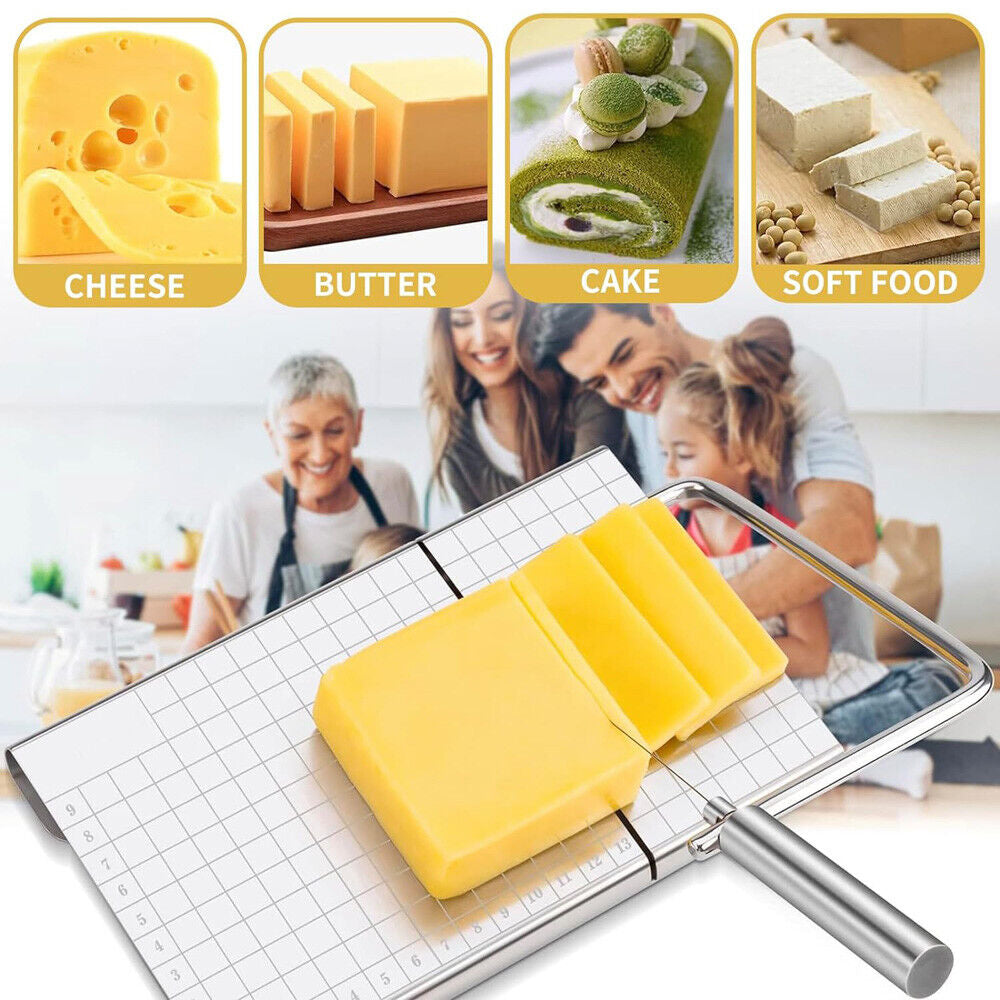 "Stainless Steel Cheese Slicer Wire Cheese Cutter Board "