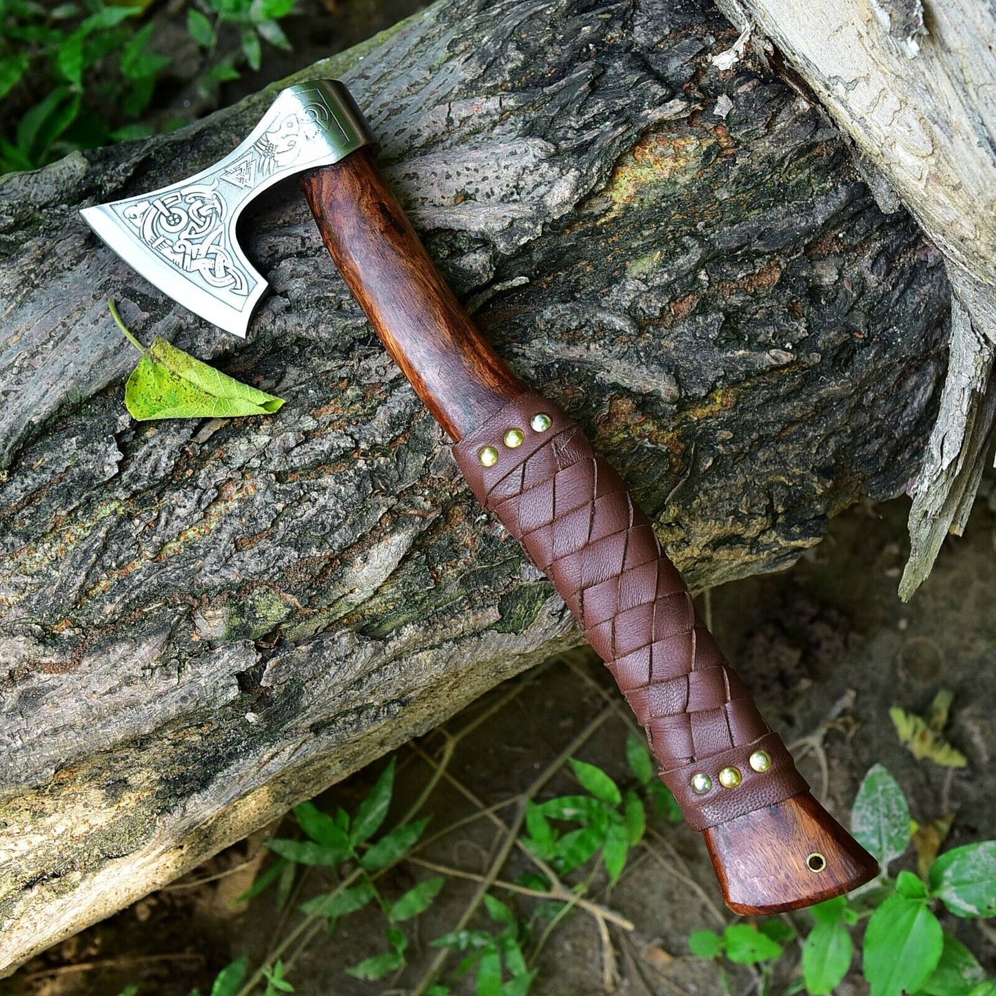 Viking Axe with Hand-Forged Carbon Steel Blade