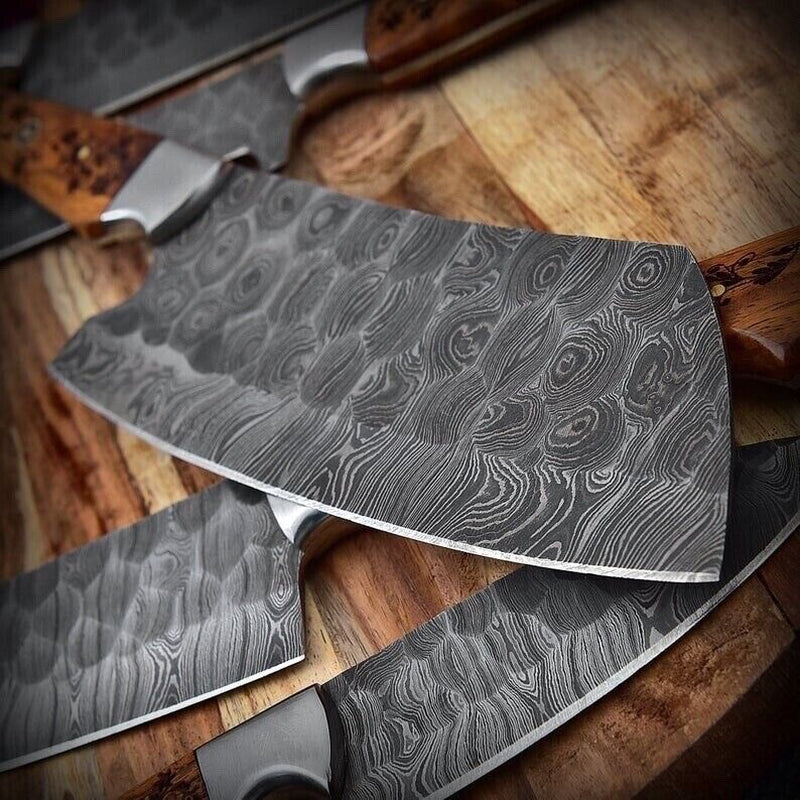 Handmade HAND FORGED DAMASCUS STEEL CHEF KNIFE Set Kitchen Knives Set -508X