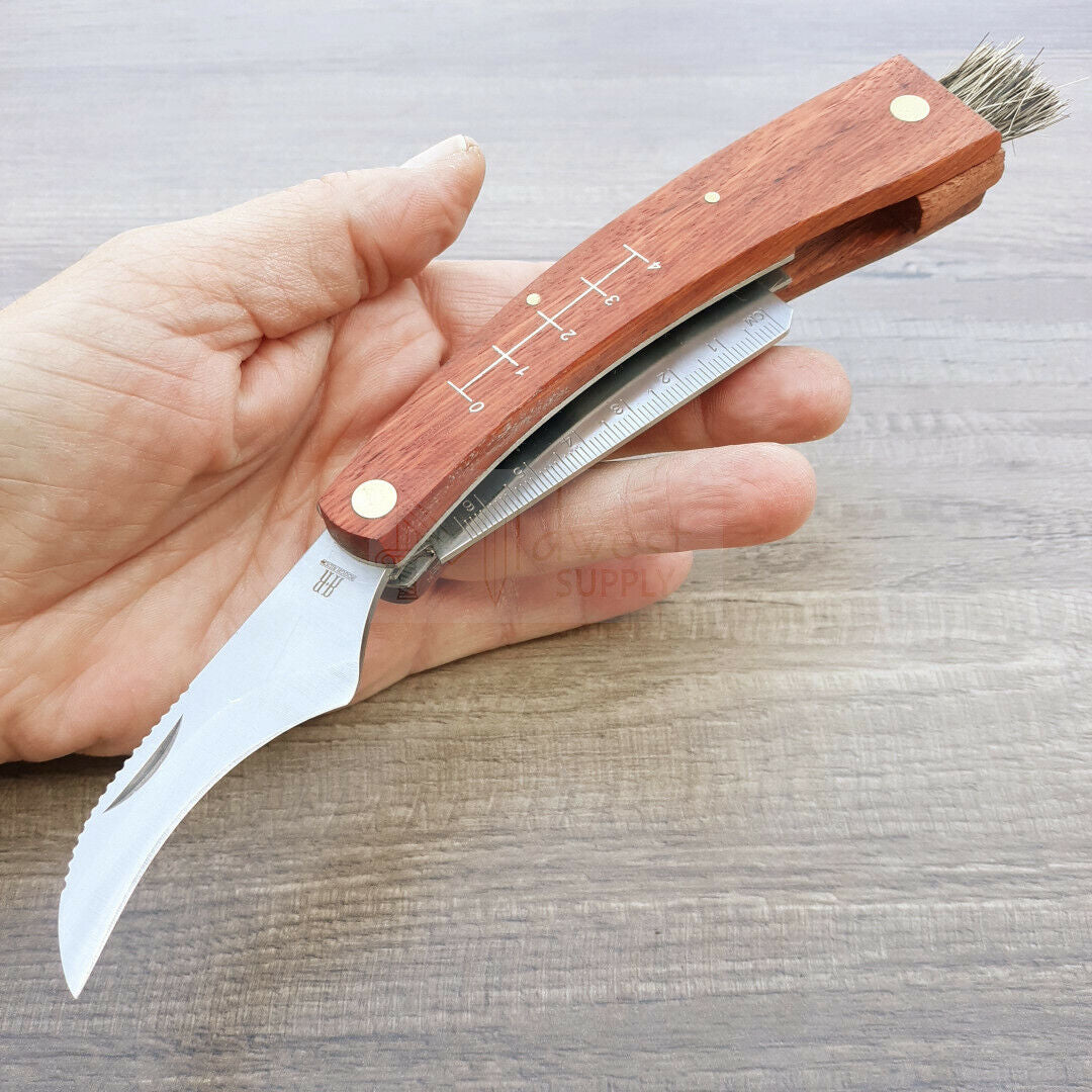 Rough Ryder Mushroom Knife with 440A Steel Blade and Wood Handle