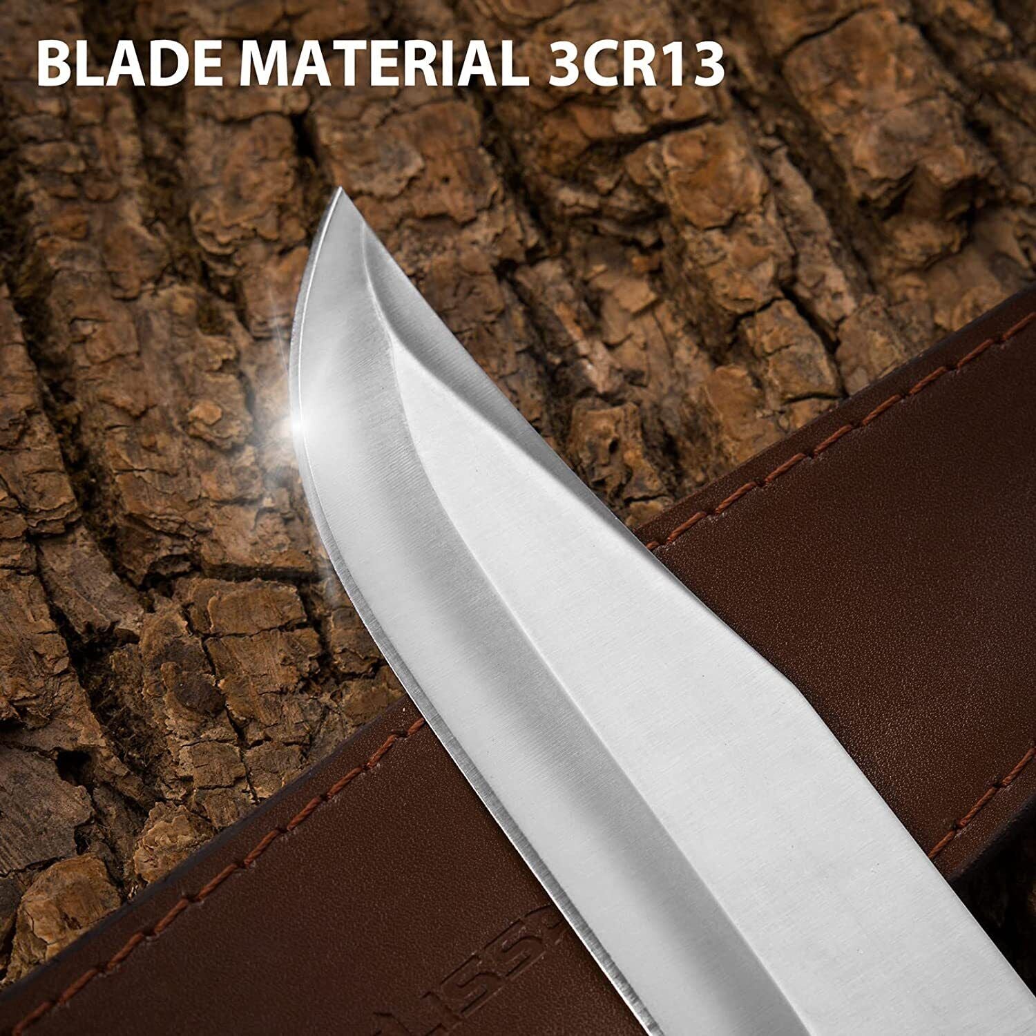 Flissa Hunting Bowie Knife with Full Tang Survival Blade