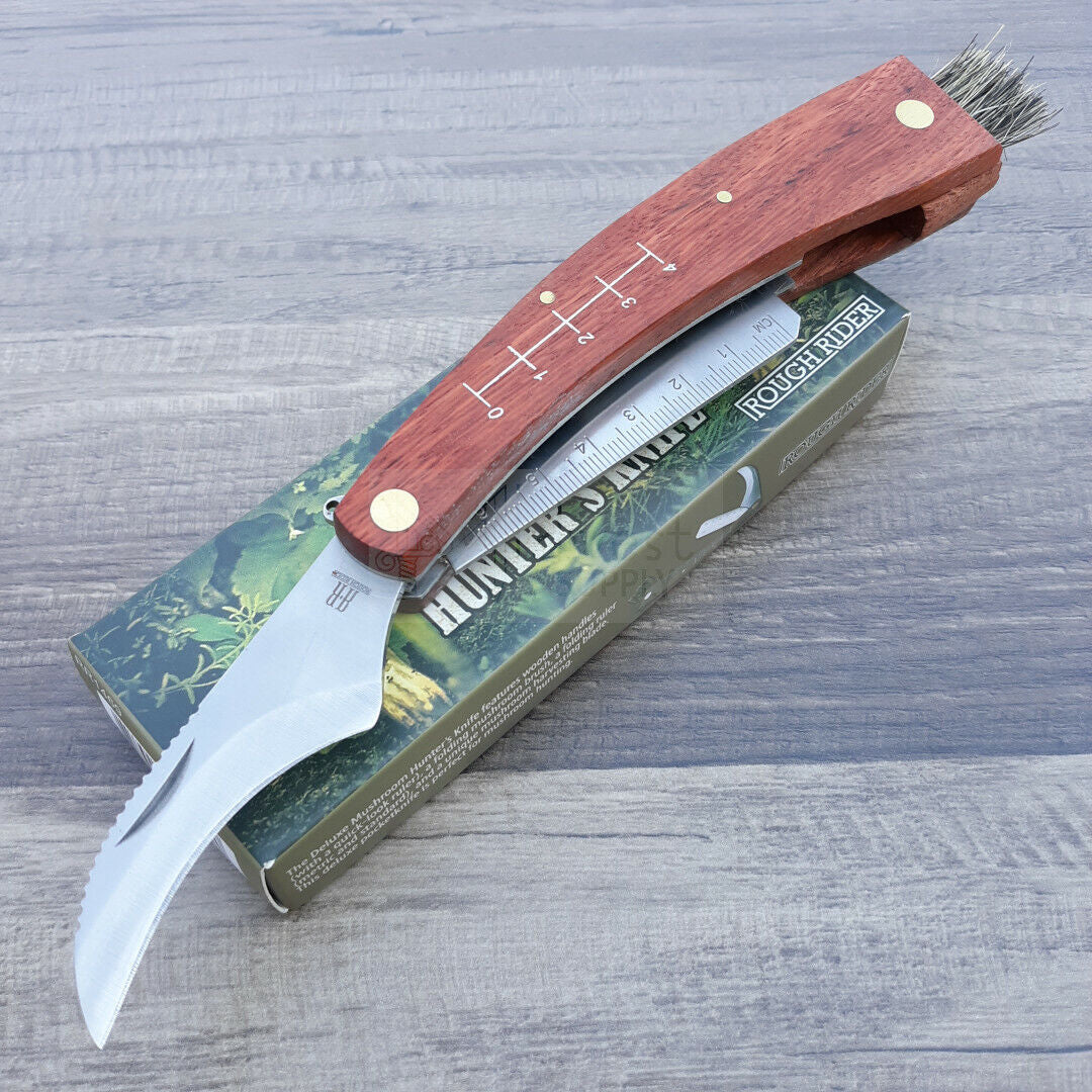 Rough Ryder Mushroom Knife with 440A Steel Blade and Wood Handle