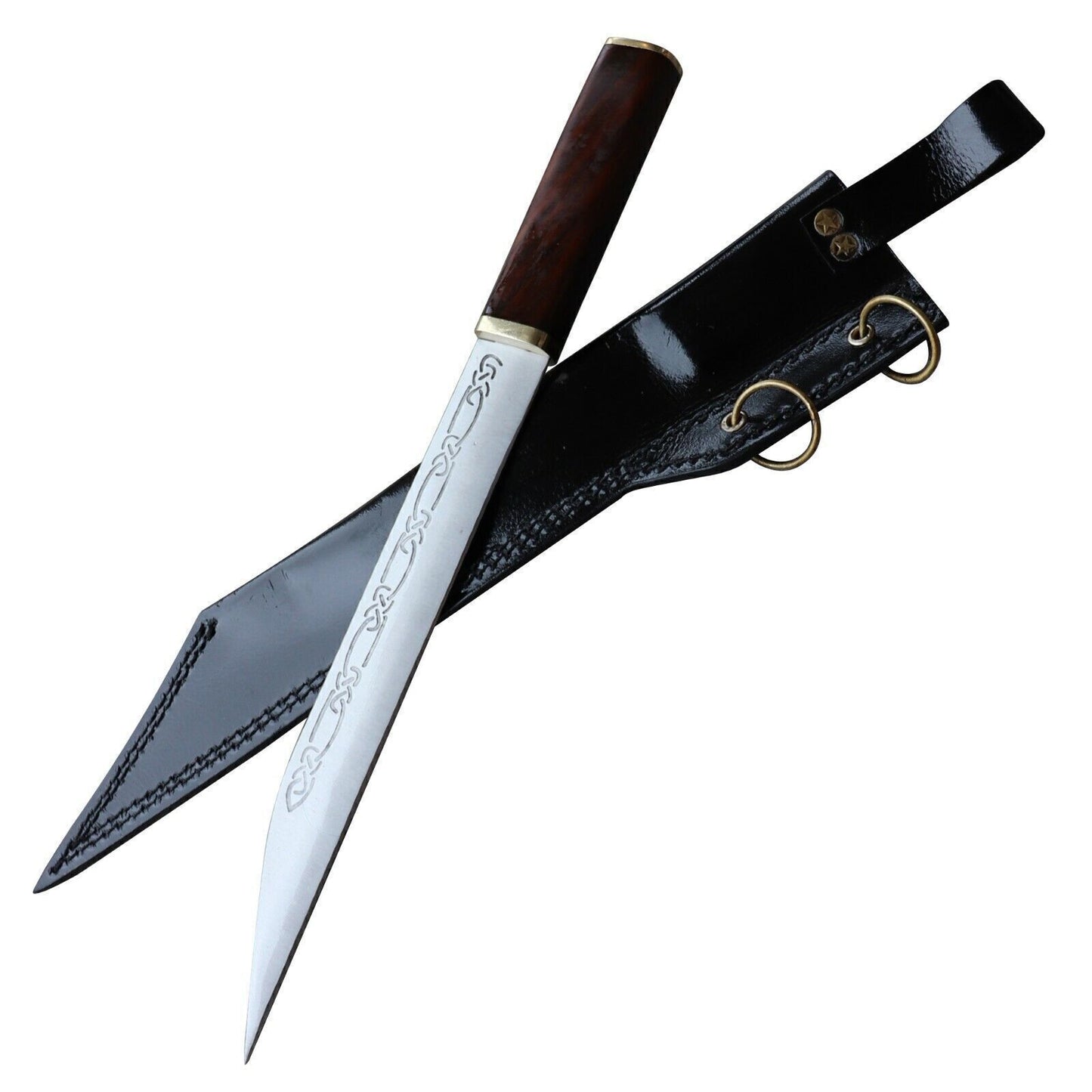 Viking Kitchen Knife Seax with Wood Handle and Sheath