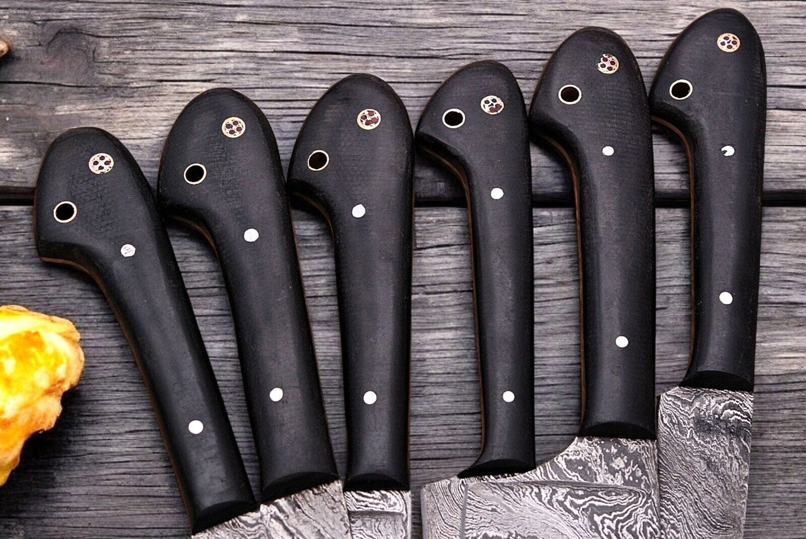 Custom Damascus Steel Chef Knife Set - Premium Kitchen Cutlery