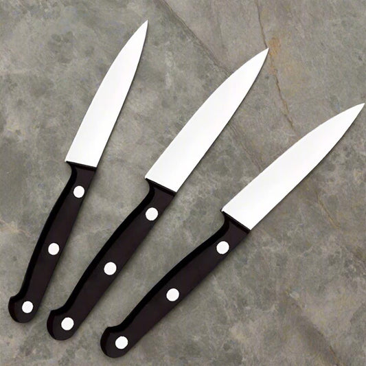 3-Pack Black Fruit Knife Set