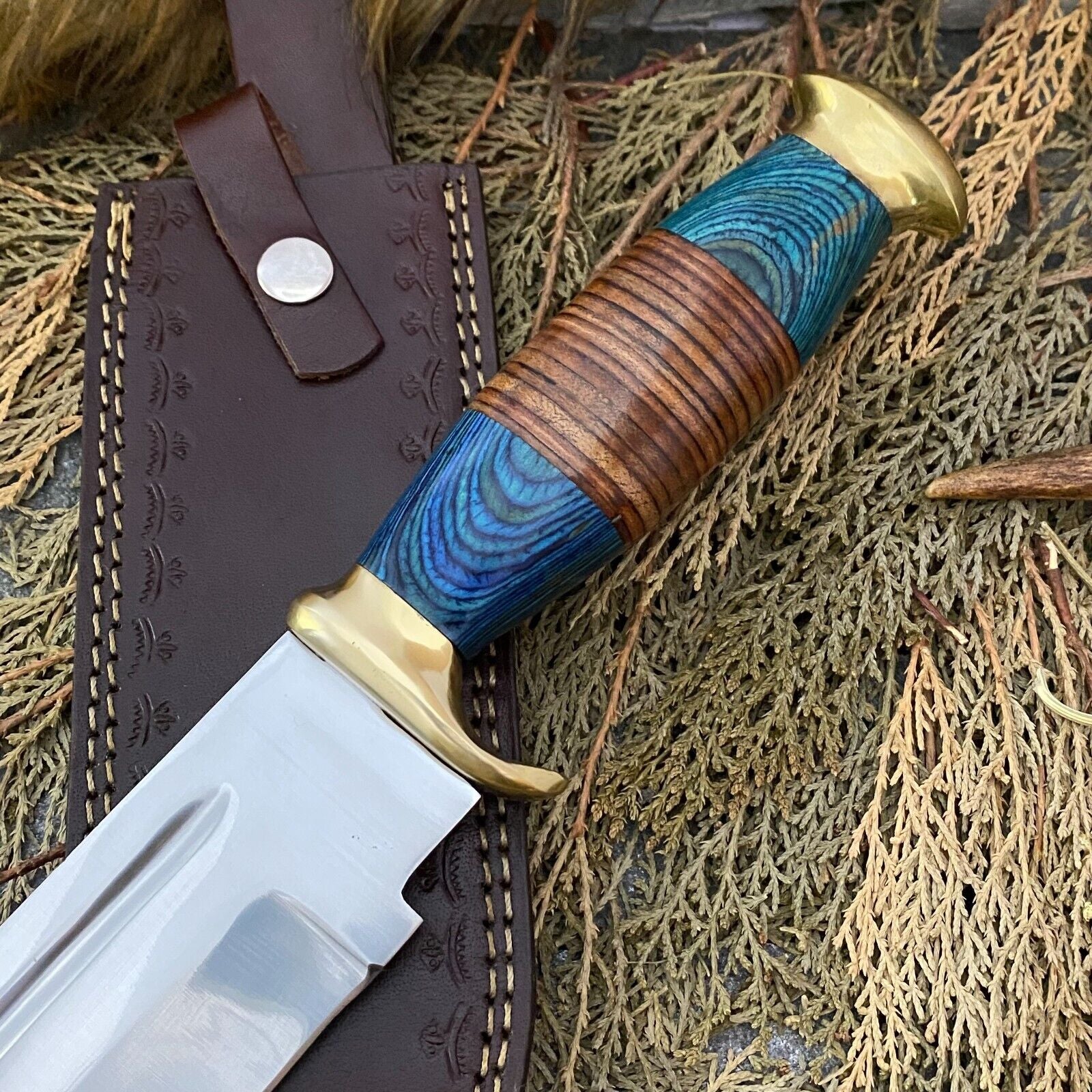 Hand-Forged Crocodile Dundee High Polish Hunting Knife with Sheath