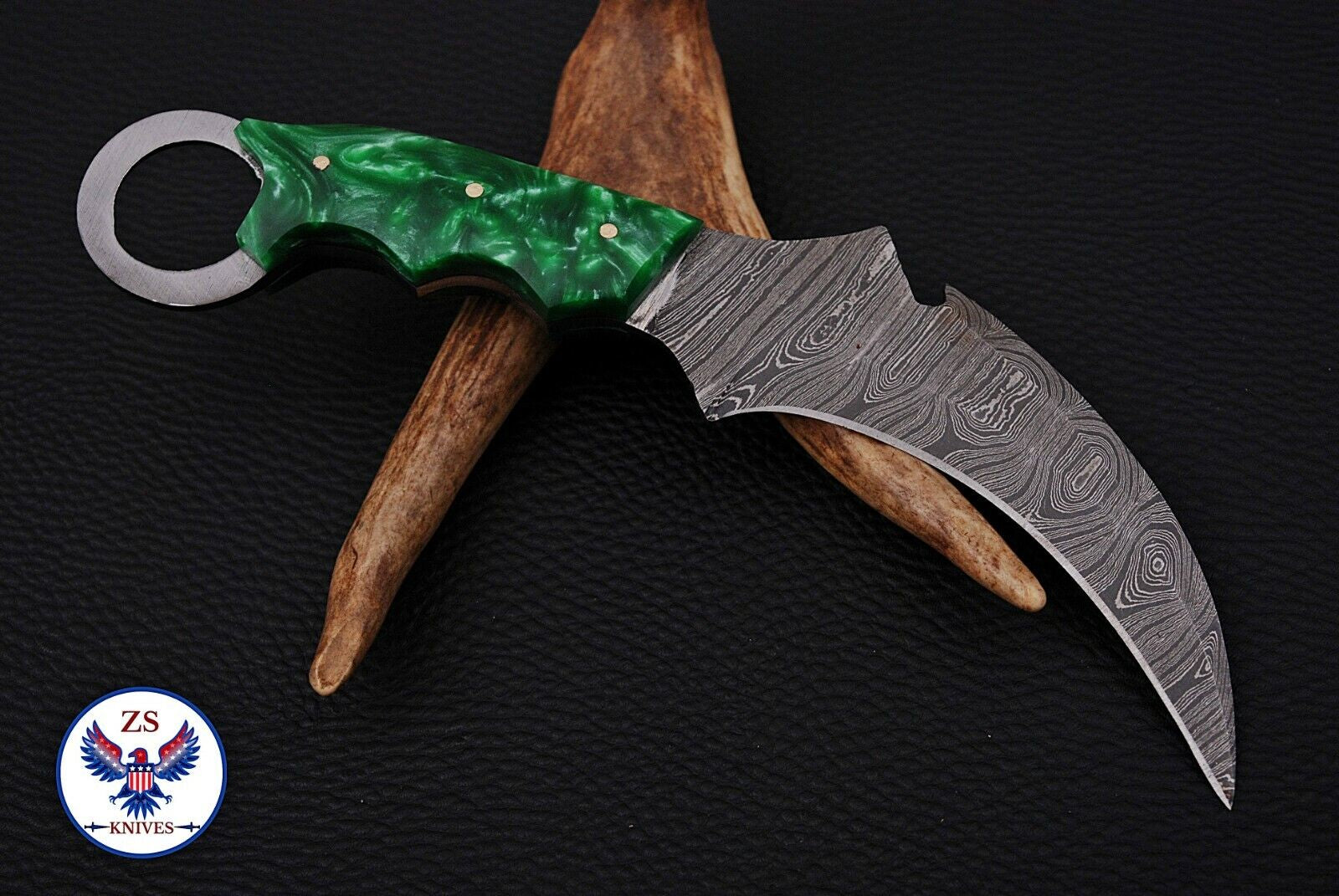 Best Karambit Knife - Handmade Damascus Steel with Resin Handle