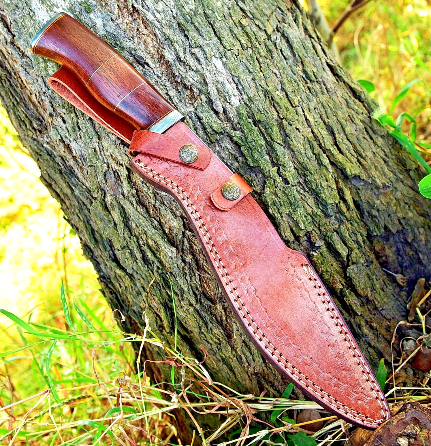 Hand Forged Damascus Kukri Knife for Bushcraft Hunting