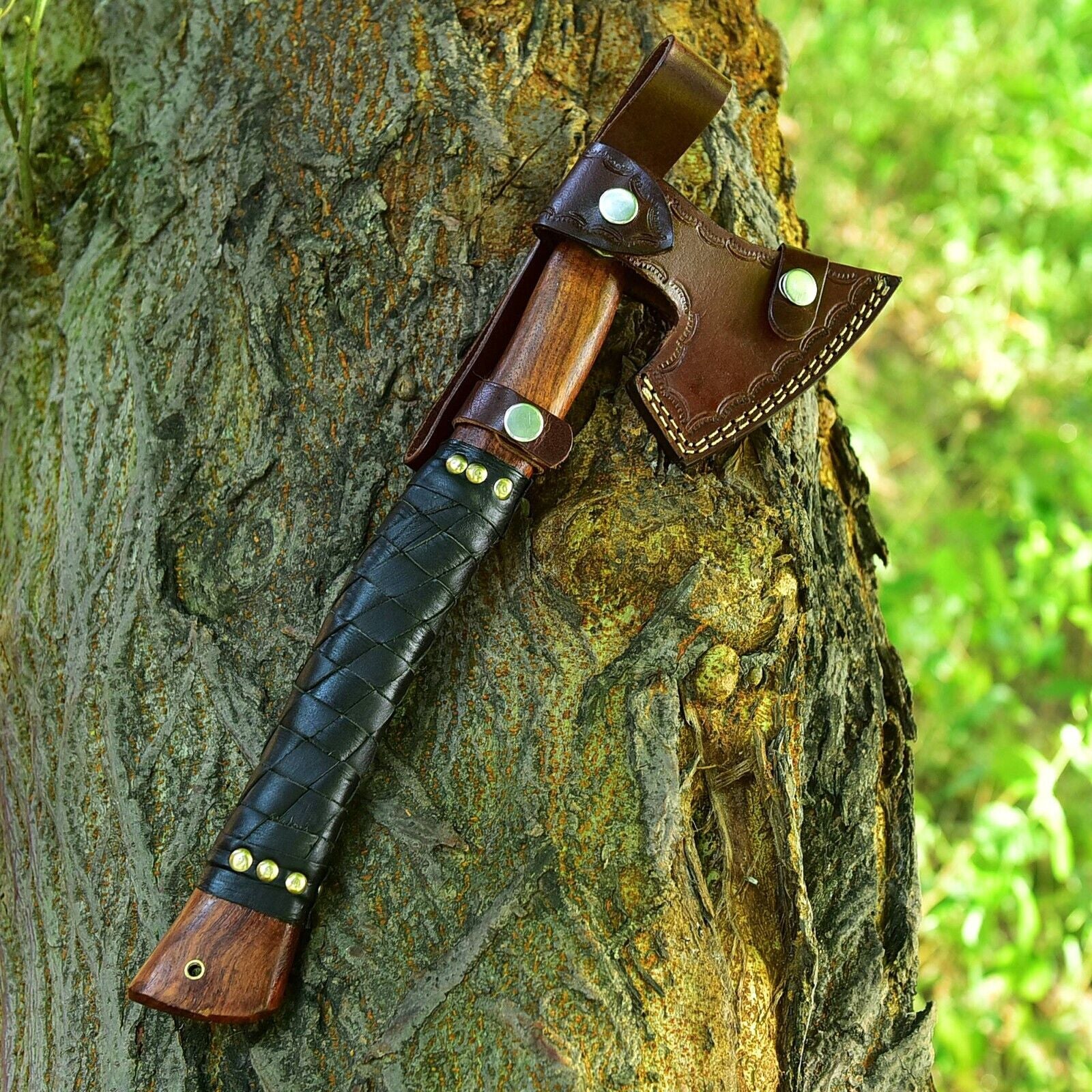 Viking Axe with High Carbon Steel Blade for Combat