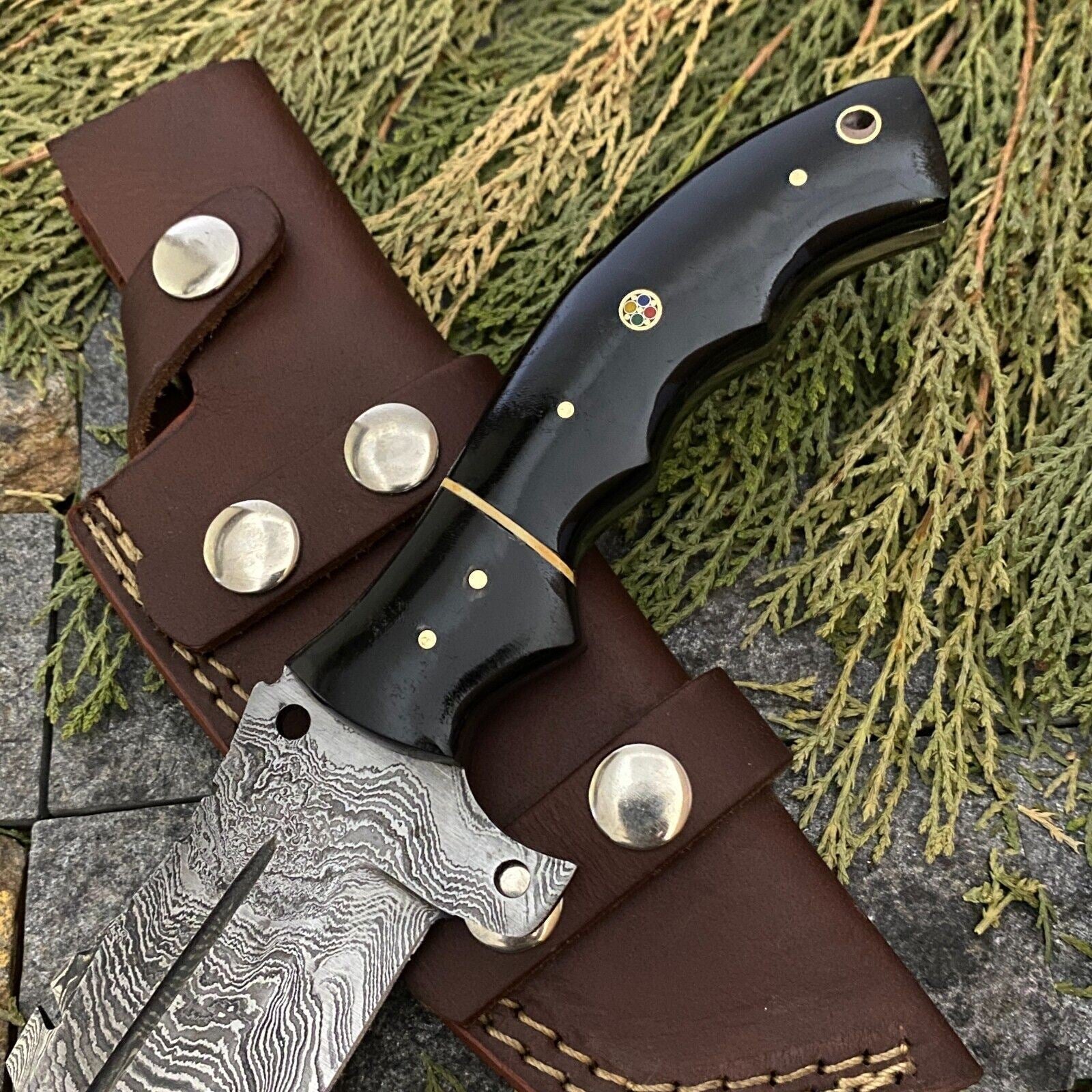 Tracker Hunting Hand Forged Knife with Damascus Steel Blade