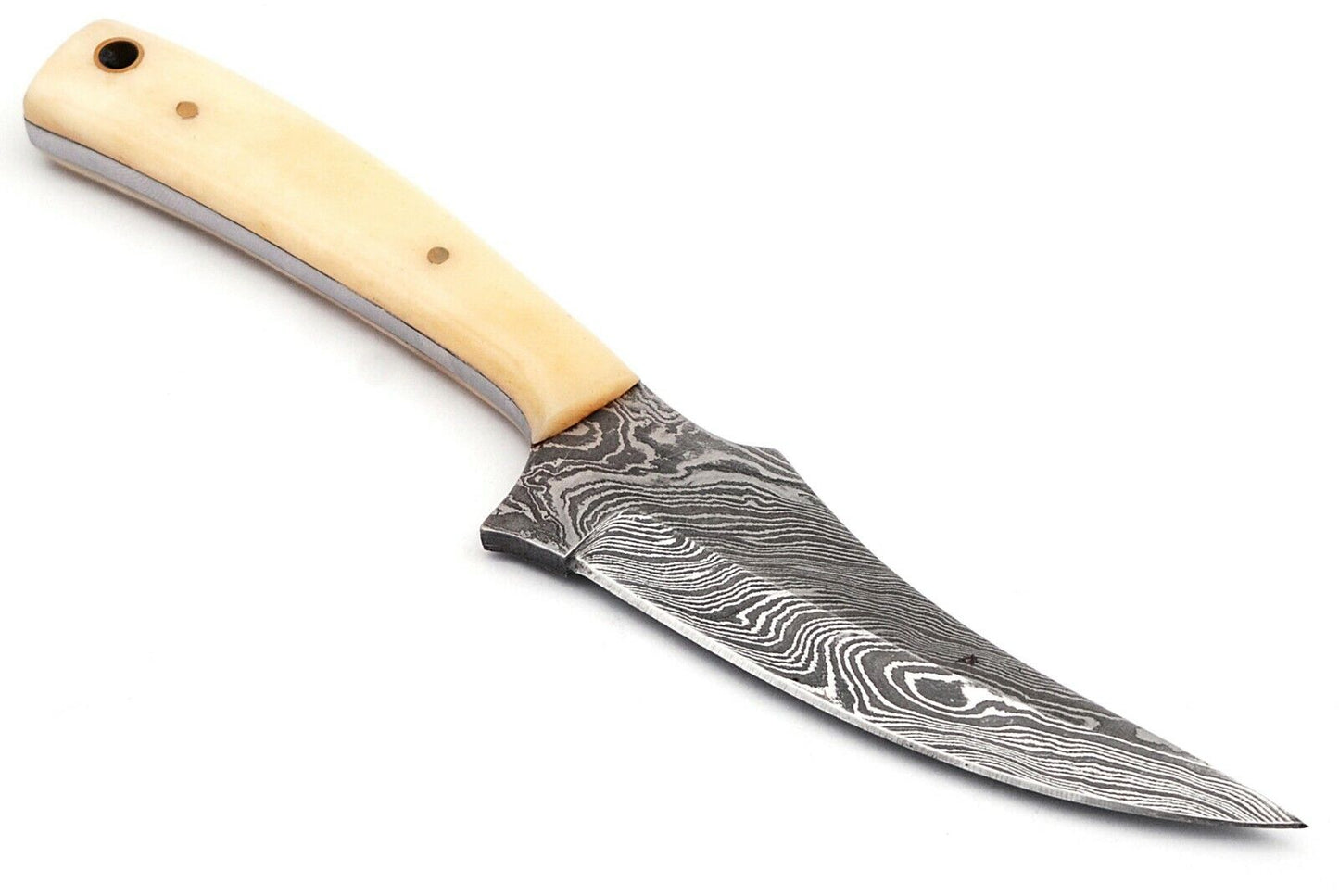 Damascus Hunting Knife with Camel Bone Handle