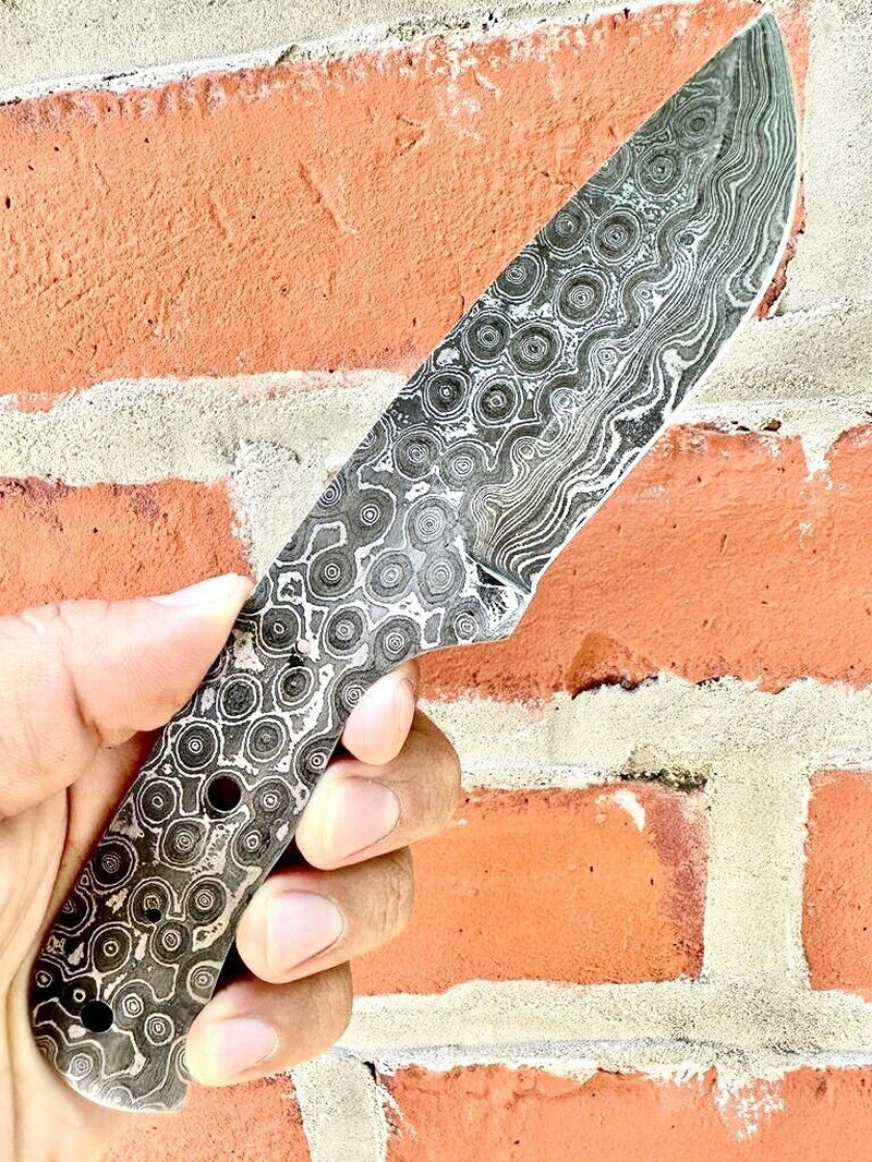 Custom Damascus Fixed Blade Skinning Knife, Full Tang