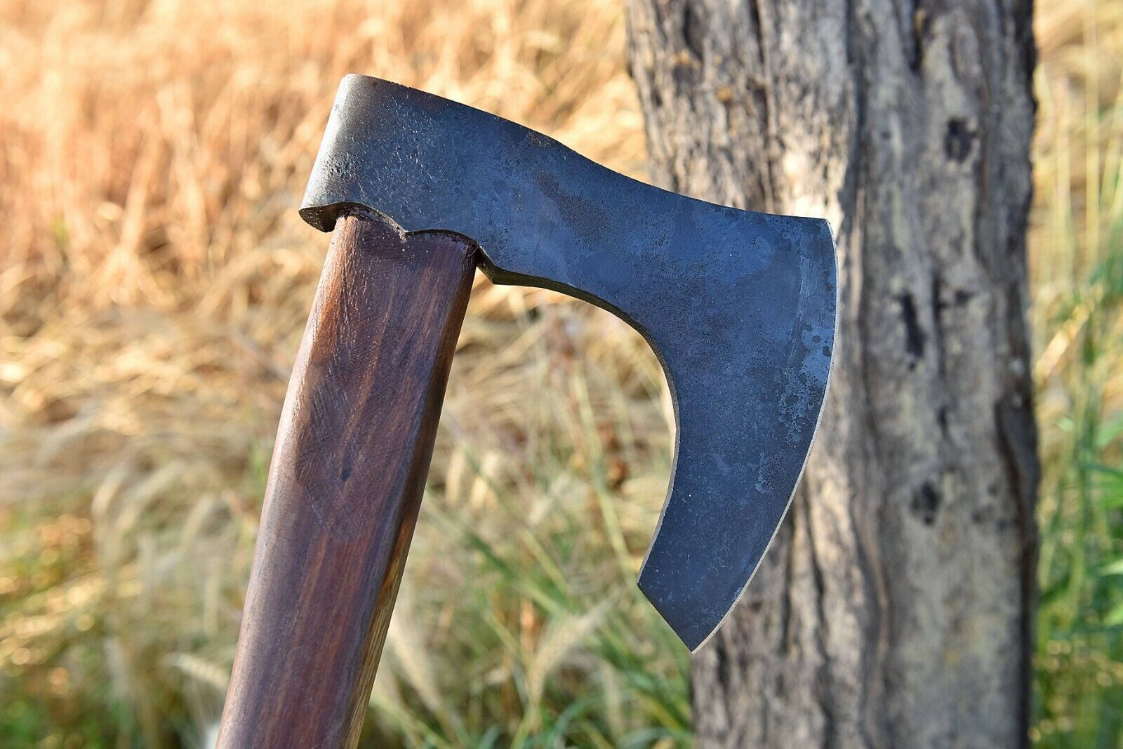 Viking Battle Axe with Hand-Forged Carbon Steel Blade