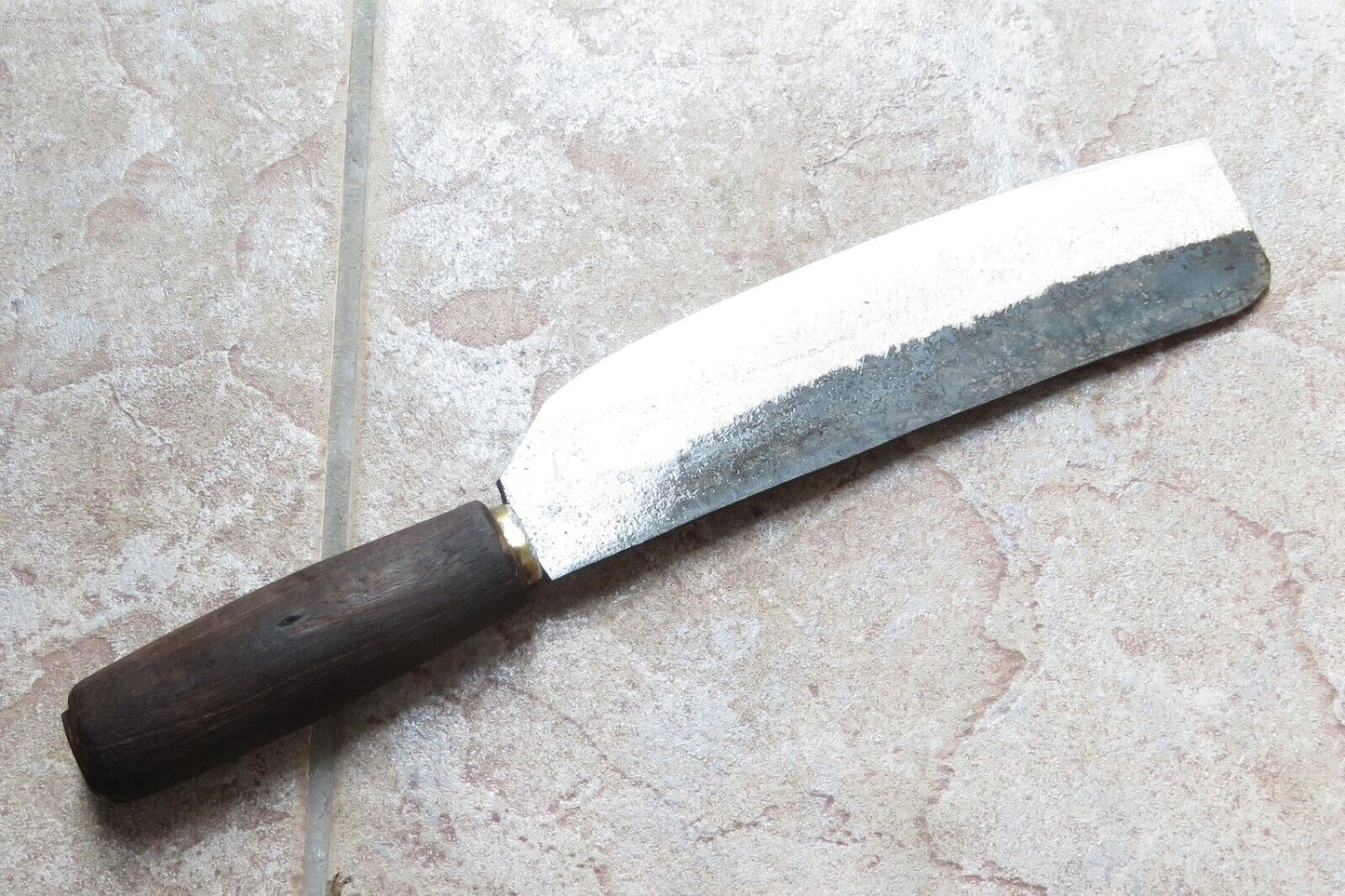 Crude Nakiri Chef Knife with Sharp Carbon Steel