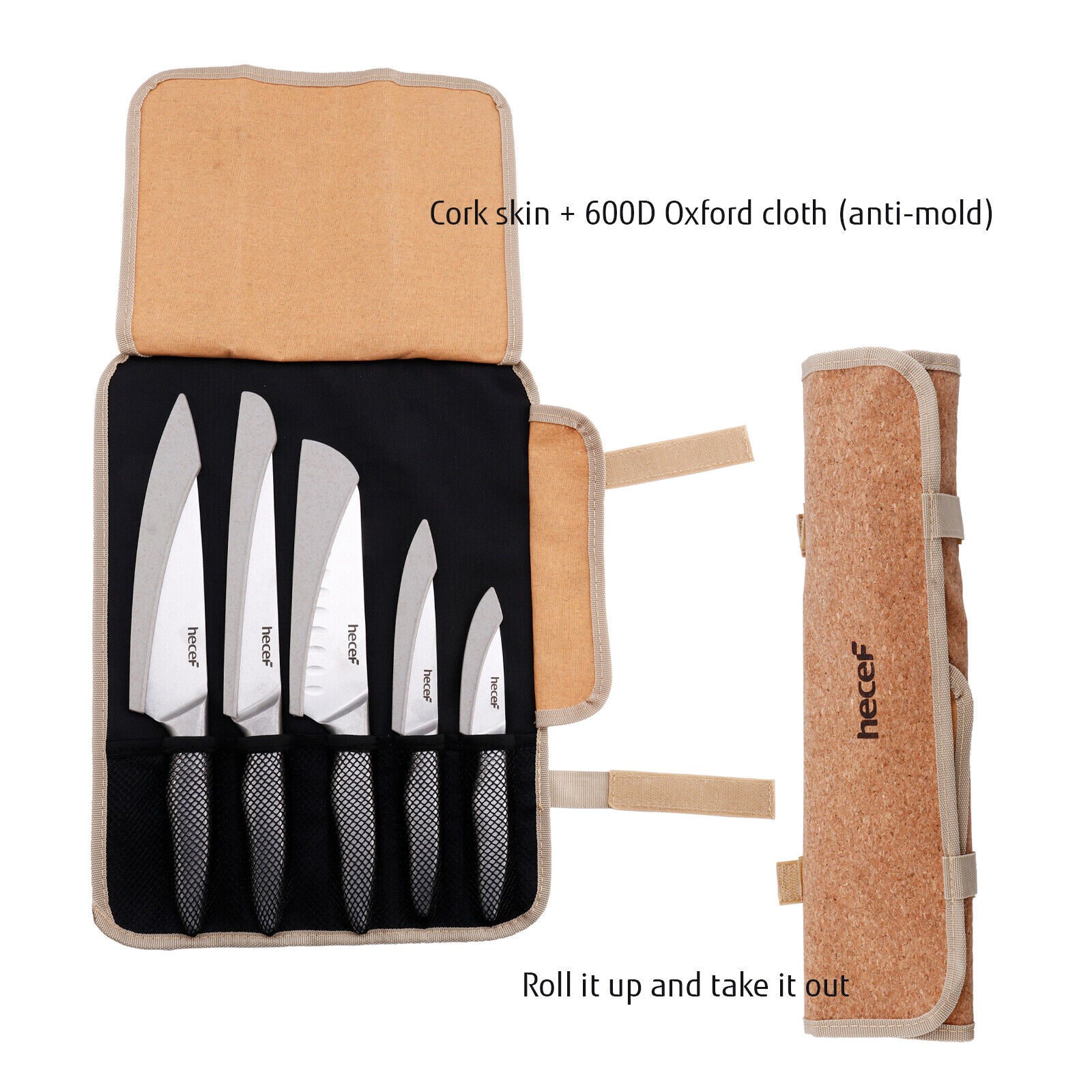 German Stainless Steel Chef Knife Set with Sheaths By Hecef Brand