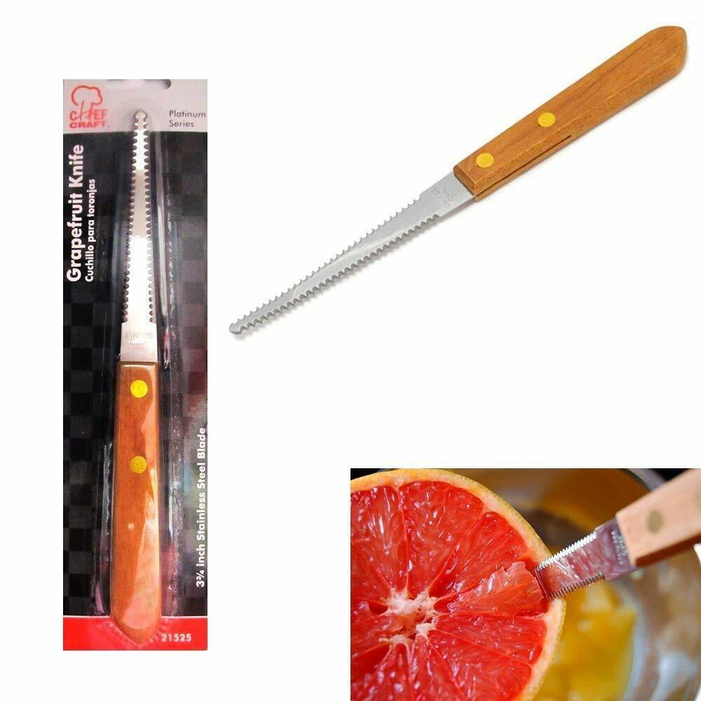 Set Of 2 Grapefruit Spoons 1 Knife Stainless Steel Serrated