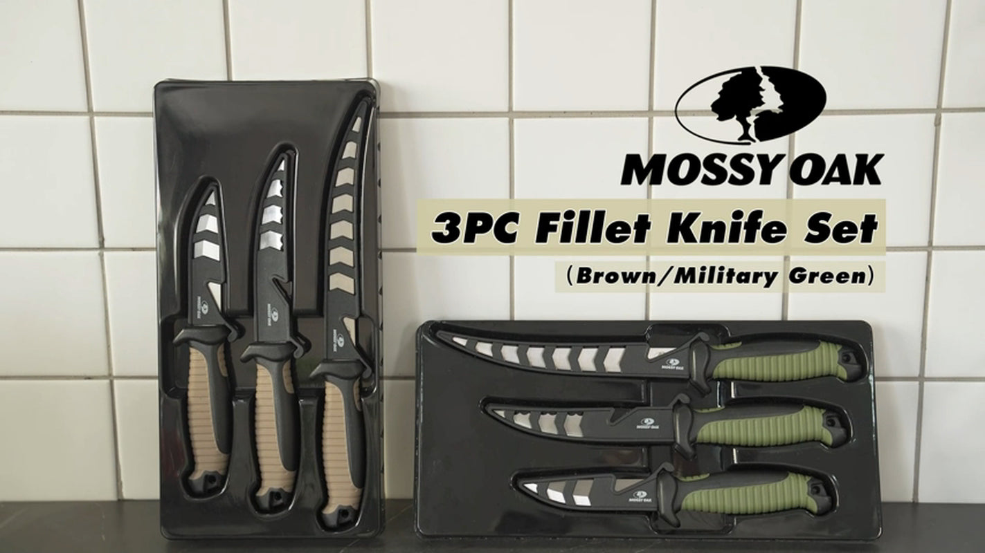 Mossy Oak Fish Fillet Knife Set with Protective Sheath