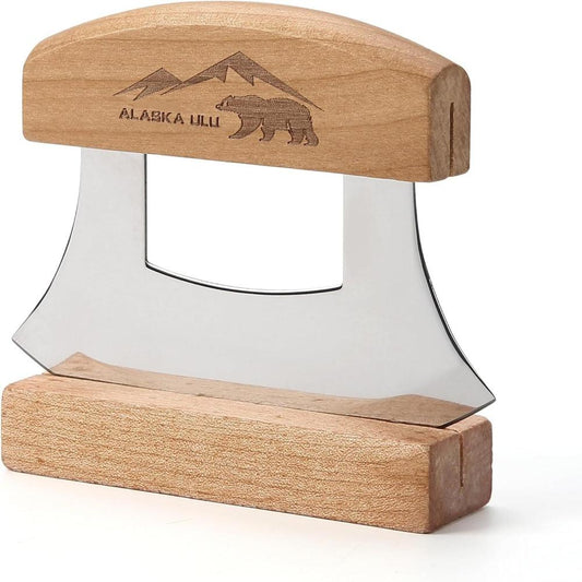 5Inch Alaskan Mezzaluna Ulu Knife, Salad Veggies Rocker Chopper Slicer Cu