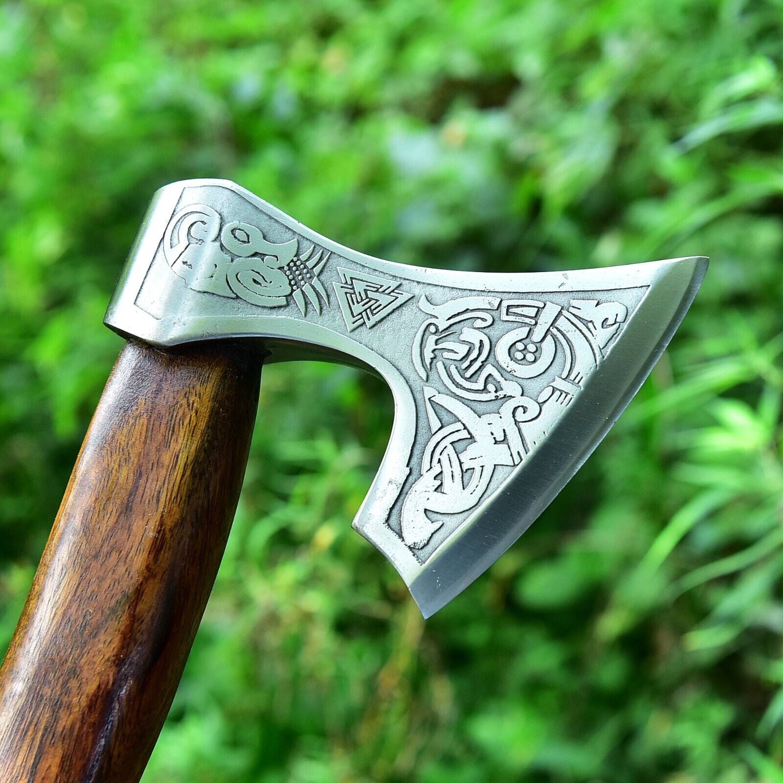 Viking Axe with Hand-Forged Carbon Steel Blade