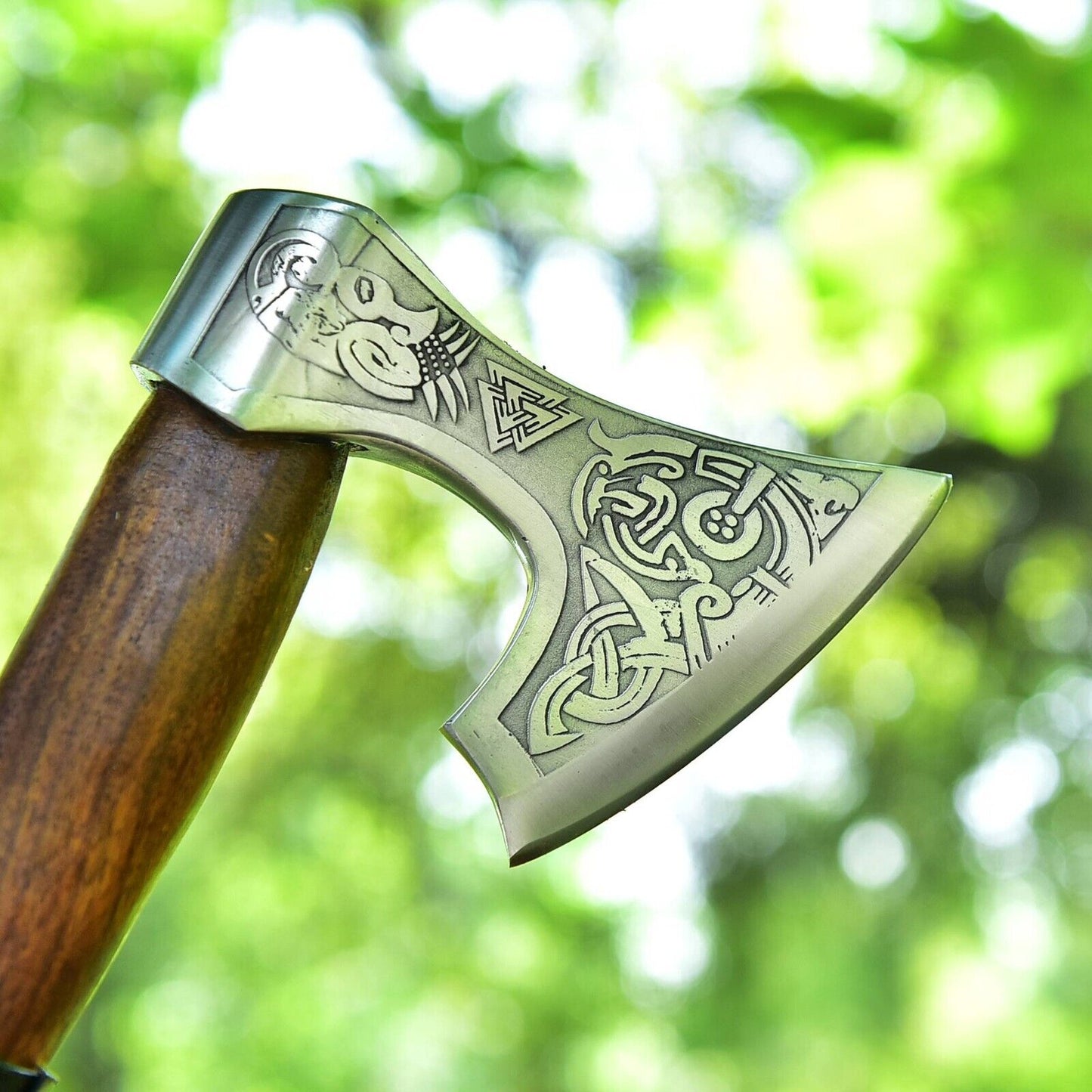 Viking Axe with High Carbon Steel Blade for Combat