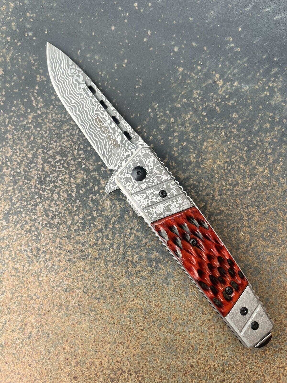 Tactical Folding Pocket Knife with Damascus Blade