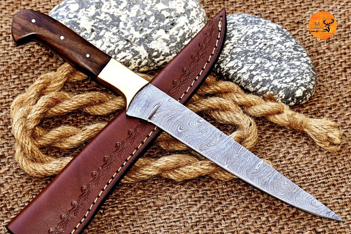 Handmade Damascus Steel Fillet Knife for Chefs