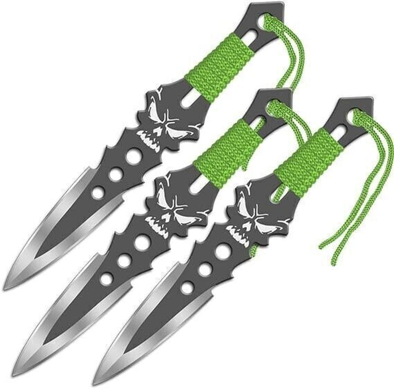 Zombie Killer Virulence 3Pc Ninja Throwing Knives Set W/ Nylon Sheath