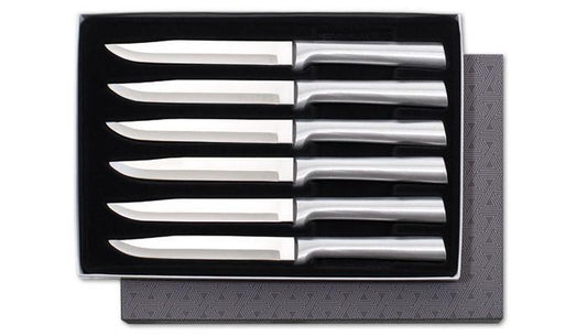 Rada S06 Steak Knives 6Pc Gift Boxed Non Serrated Sharp USA Made Cutlery Grill