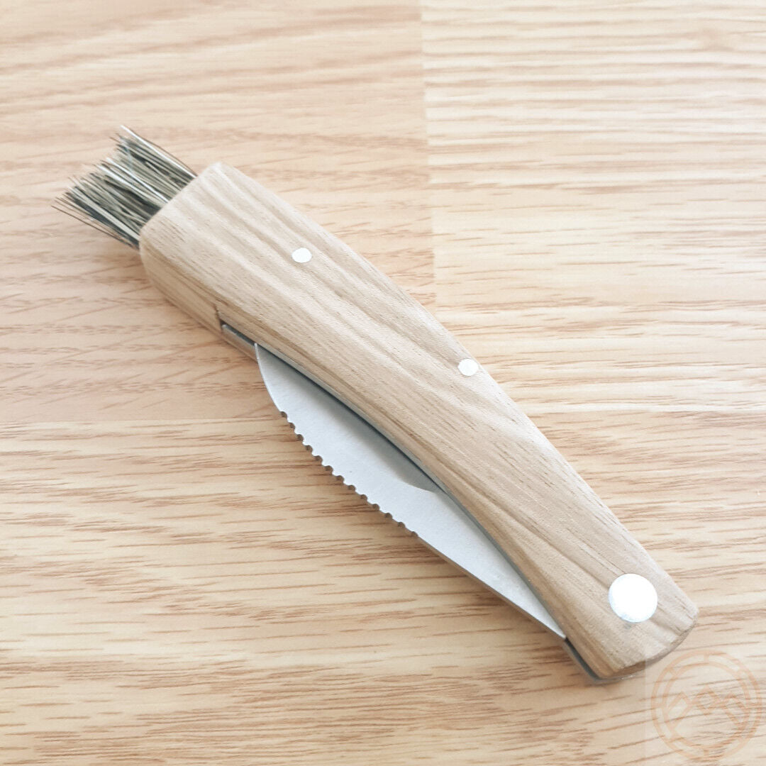 Baladeo Mushroom Knife with Stainless Steel Blade and Zebra Wood Handle