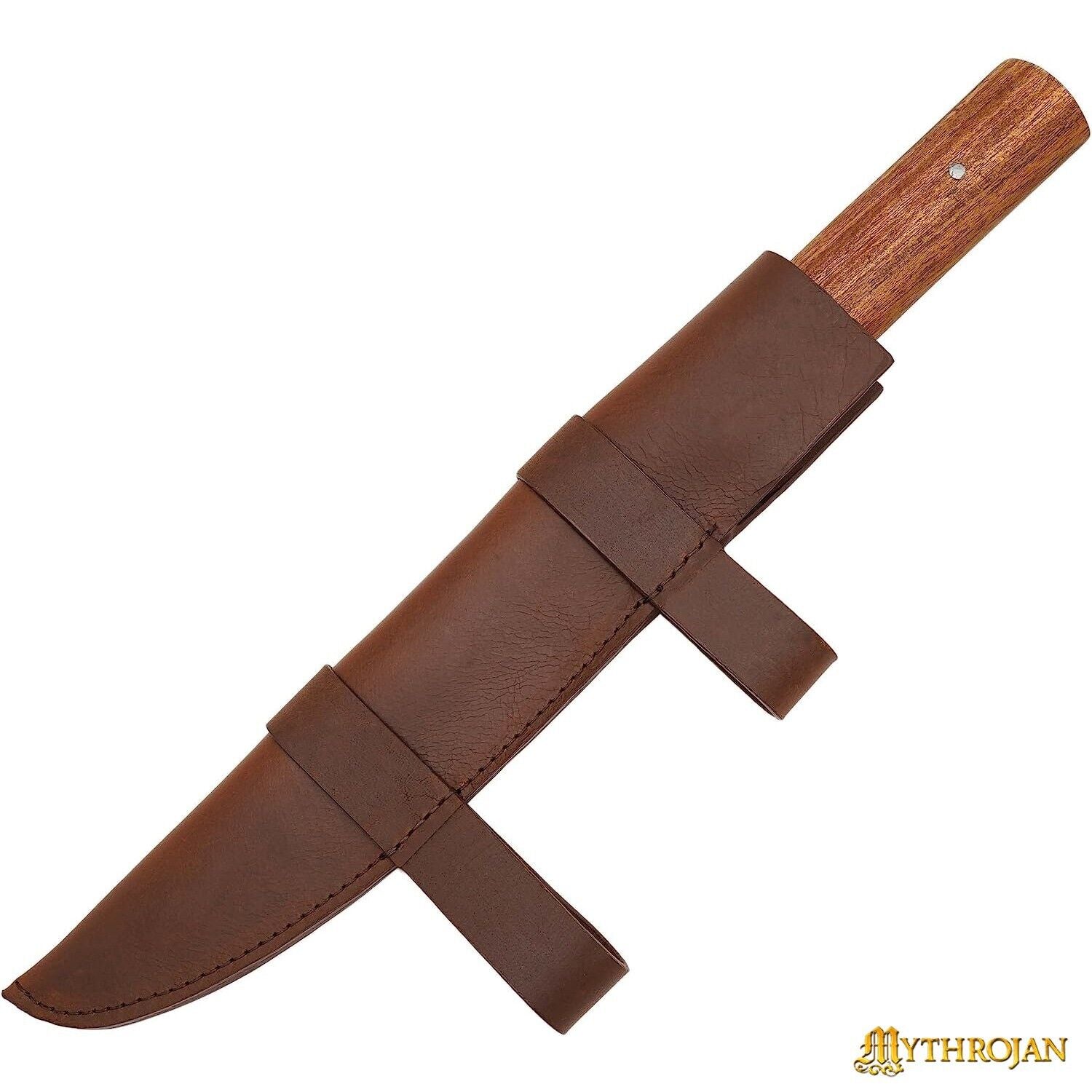 Hand-Forged Viking Knife with Leather Sheath - Seax Design