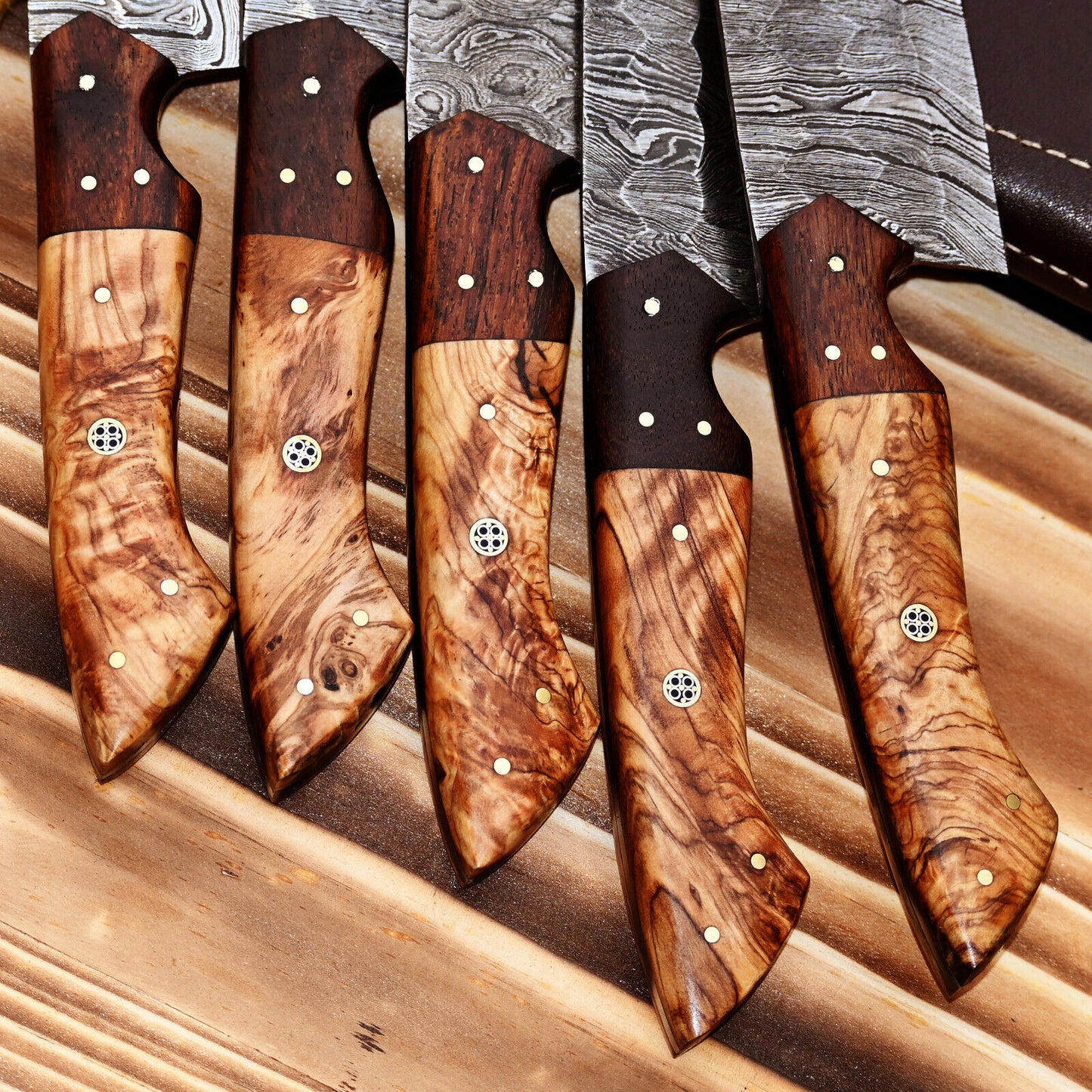 Custom Made Damascus Chef Knife Set Kitchen Cutlery - Hand Forged Damascus 2803