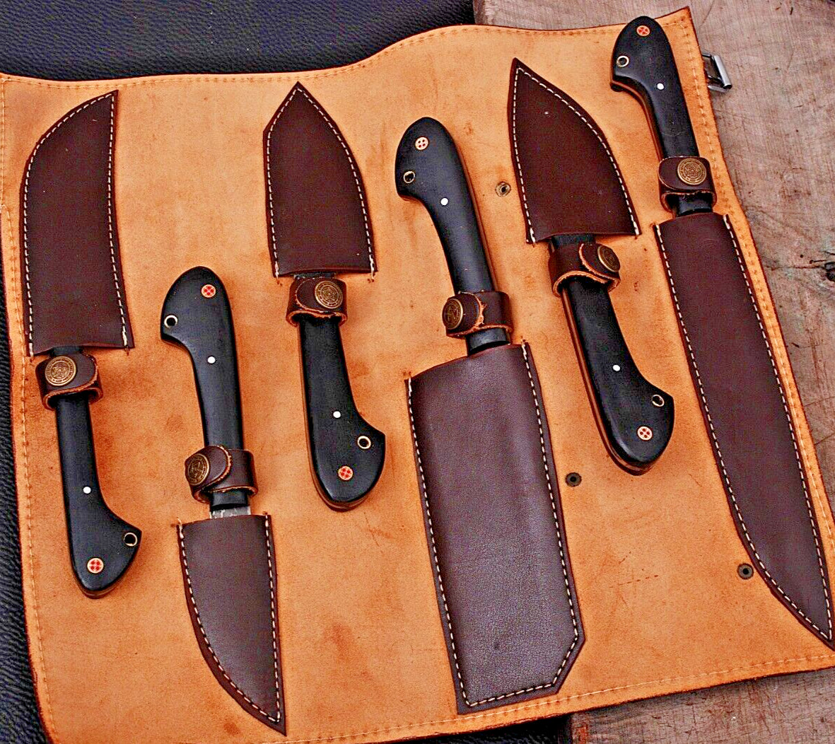 Custom Damascus Steel Chef Knife Set - Premium Kitchen Cutlery