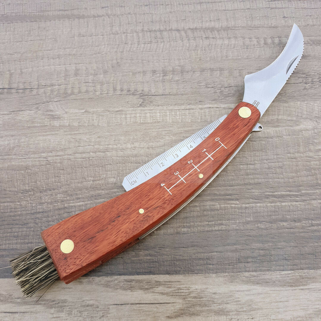 Rough Ryder Mushroom Knife with 440A Steel Blade and Wood Handle